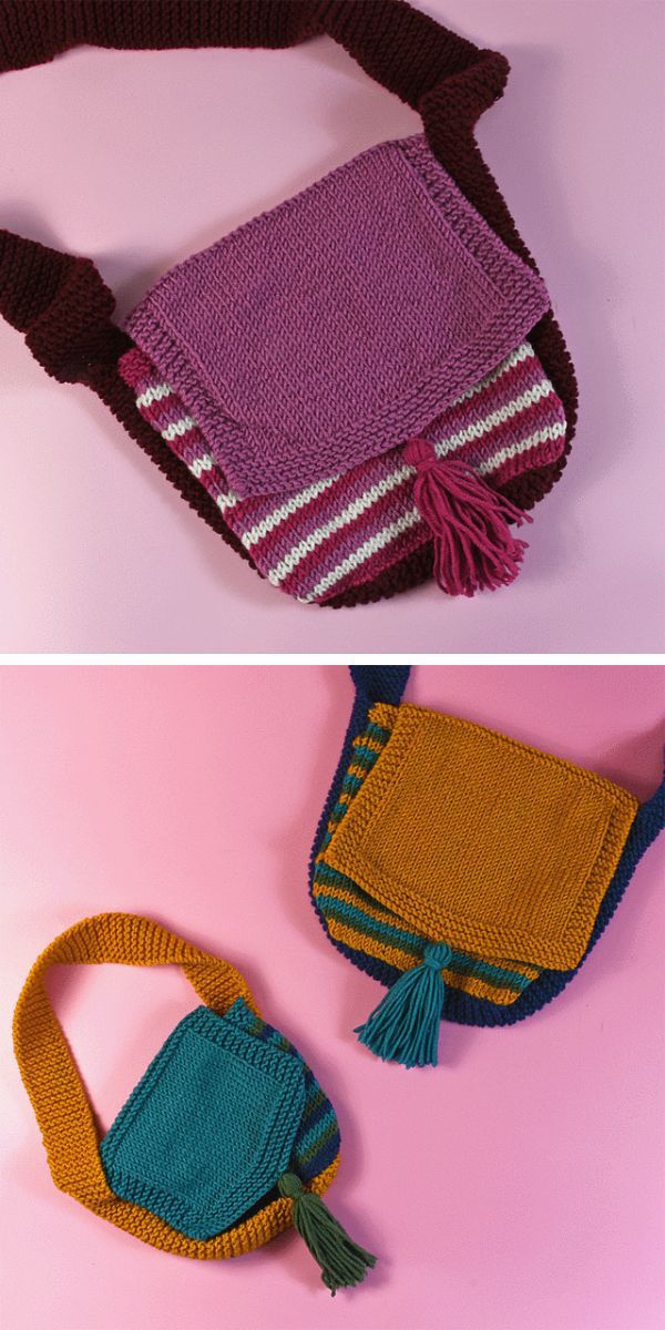 knit bags in different sizes and colors