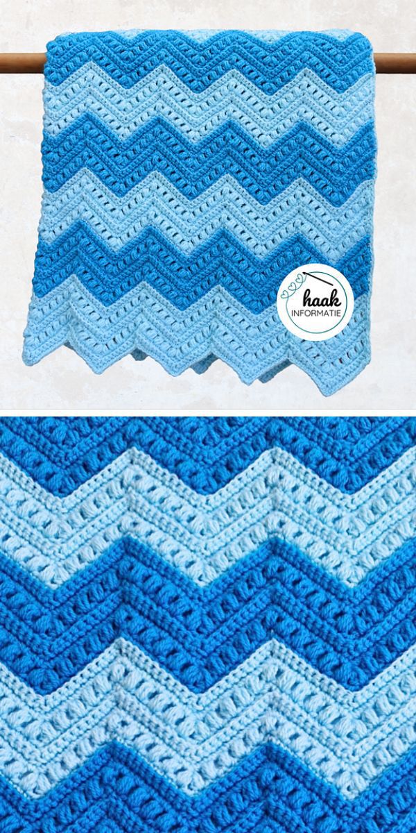 a stylish crochet chevron baby blanket