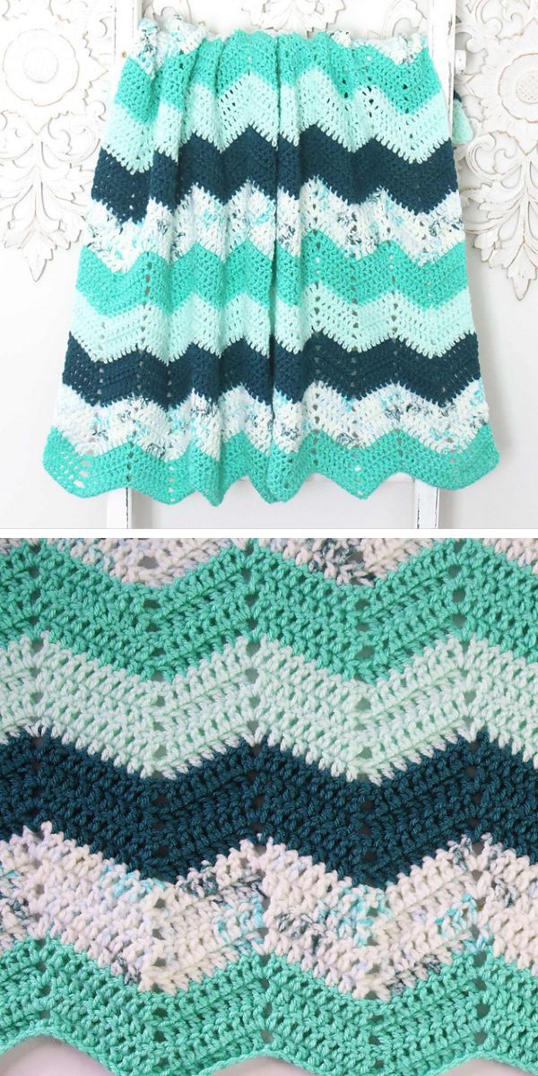 a stunning crochet chevron blanket