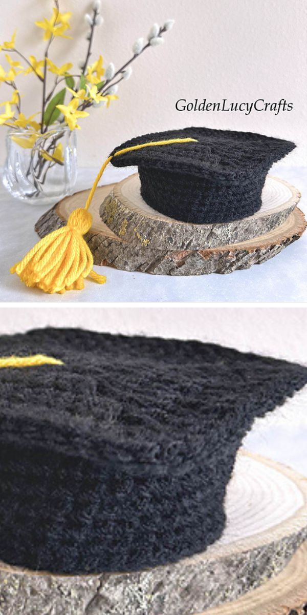 a crochet graduation cap