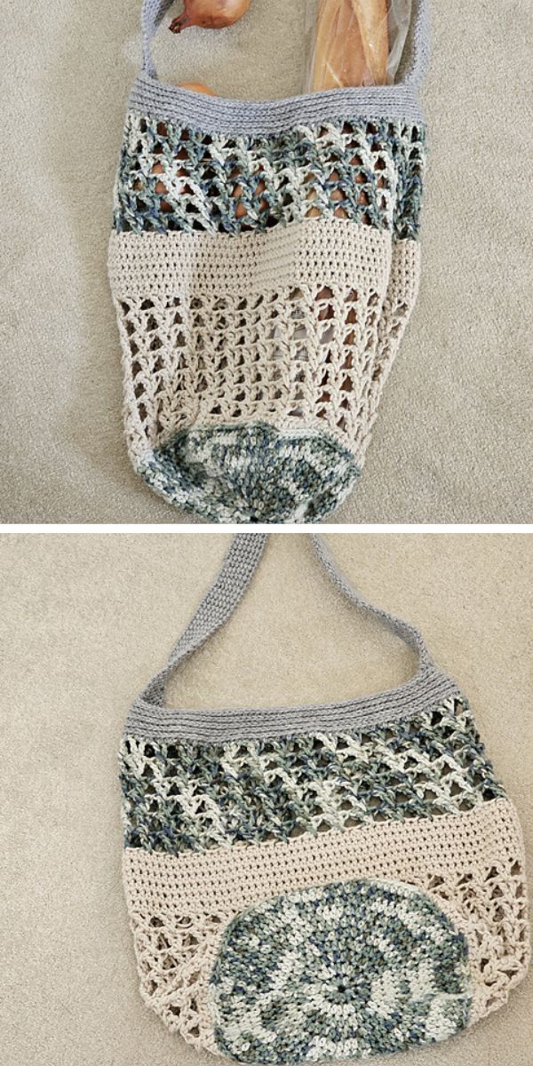 a stylish crochet market bag