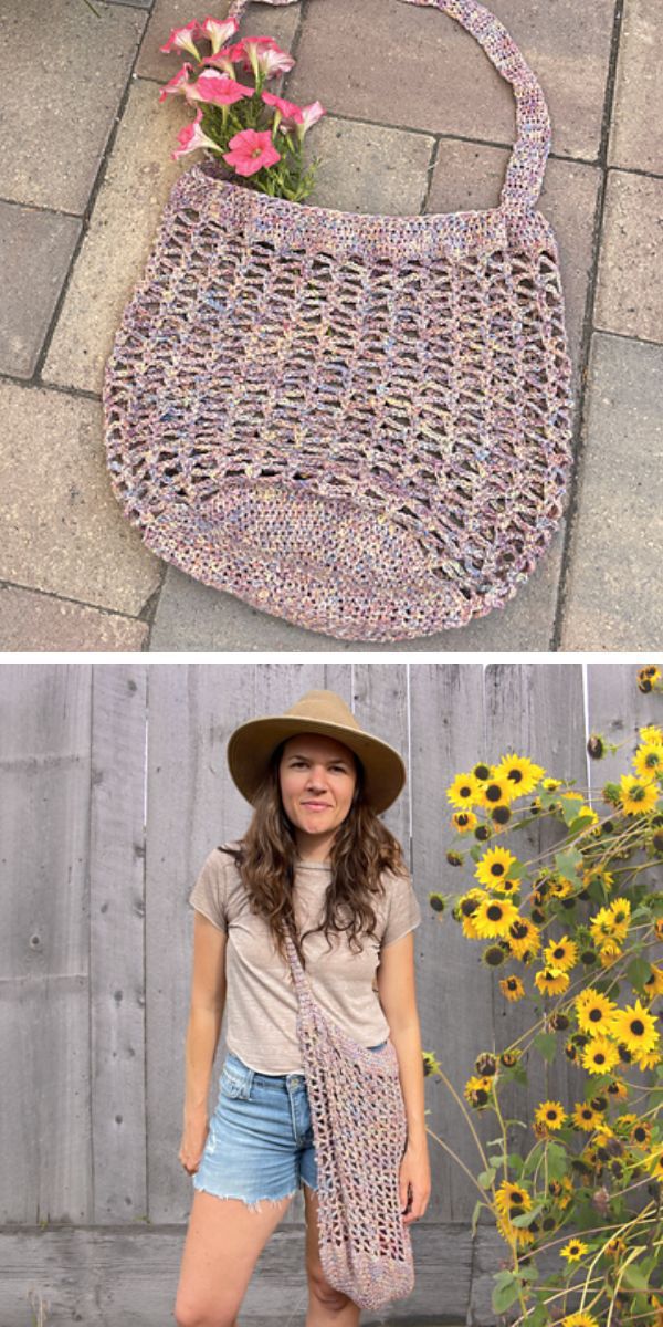 a crochet market bag