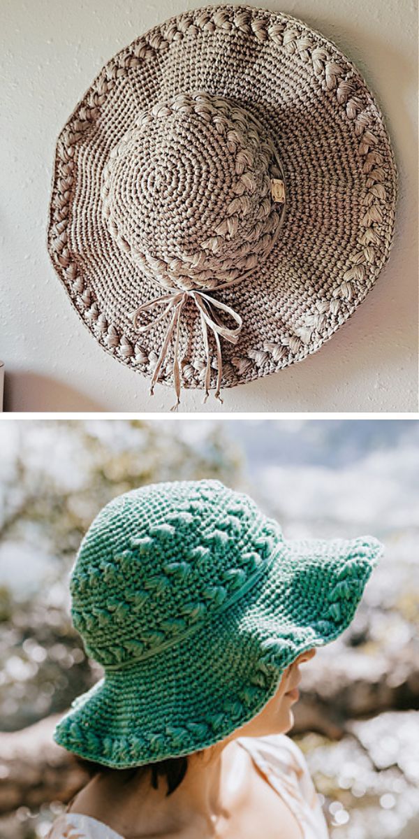 a beautiful crochet sun hat