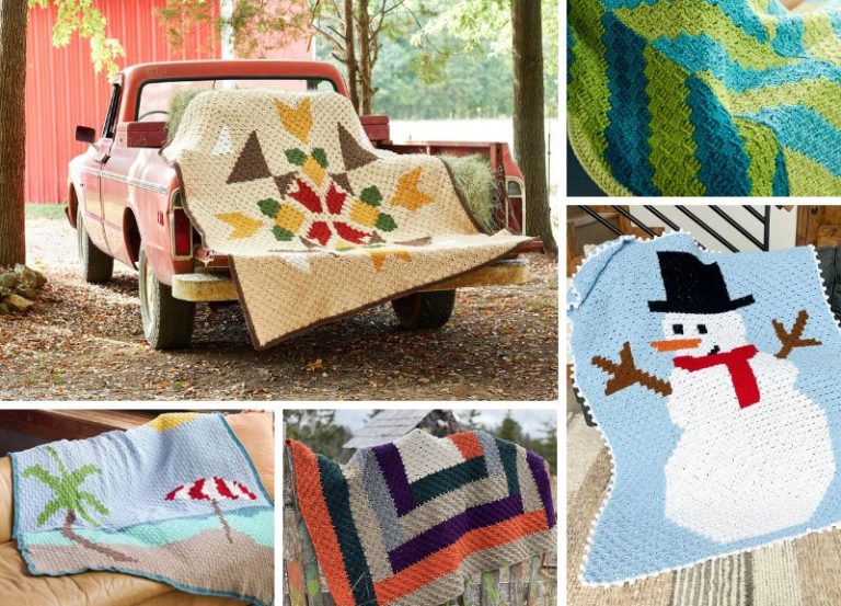 five Corner-to-Corner Crochet Blankets