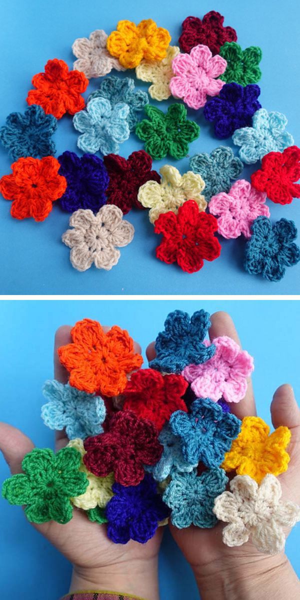 a collection of crochet daisy appliqués 