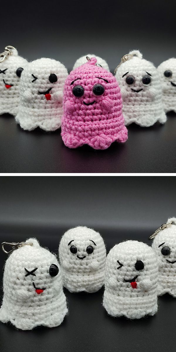 tiny crochet ghosts