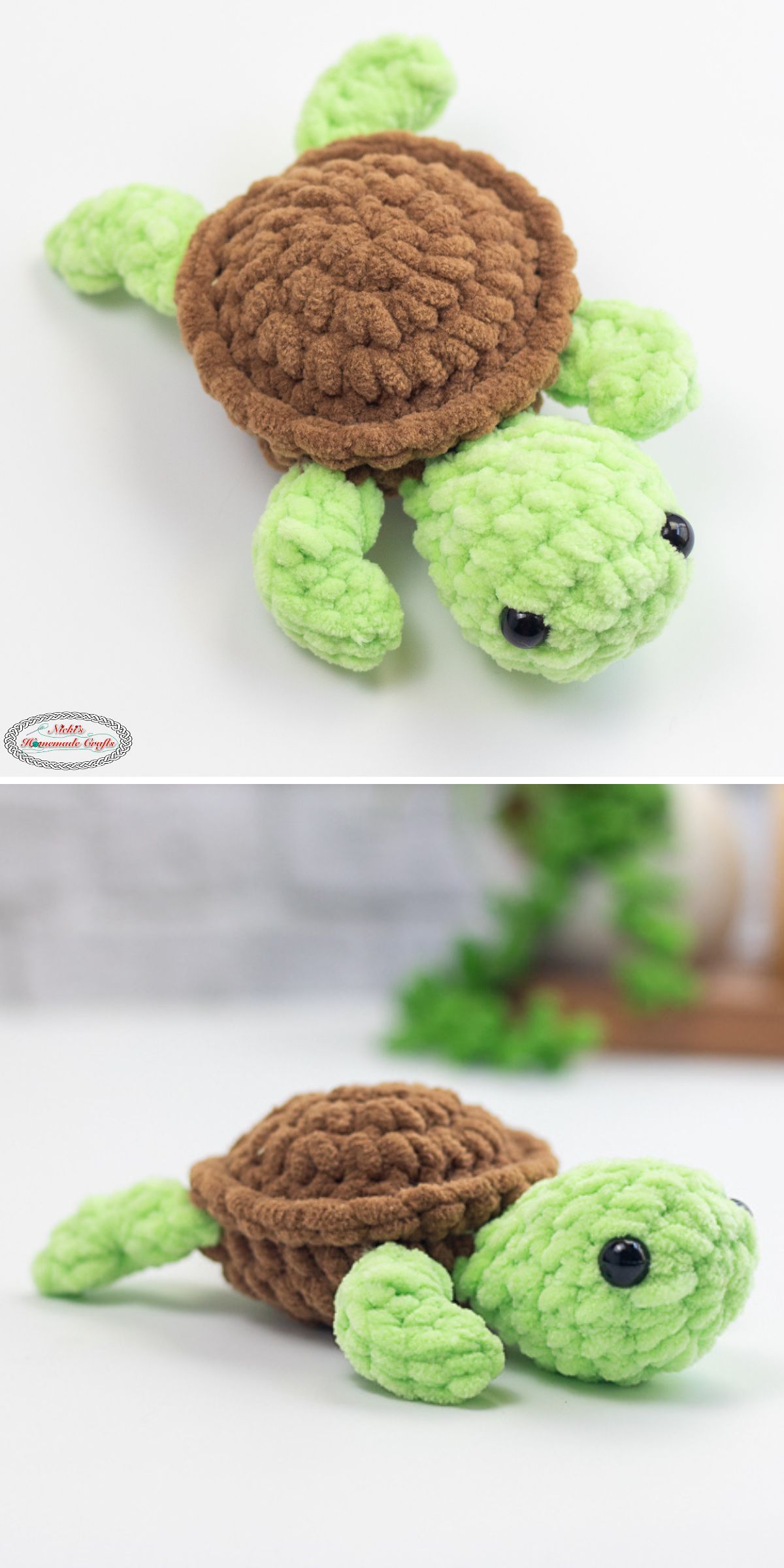  a soft crocheted turtle plushie