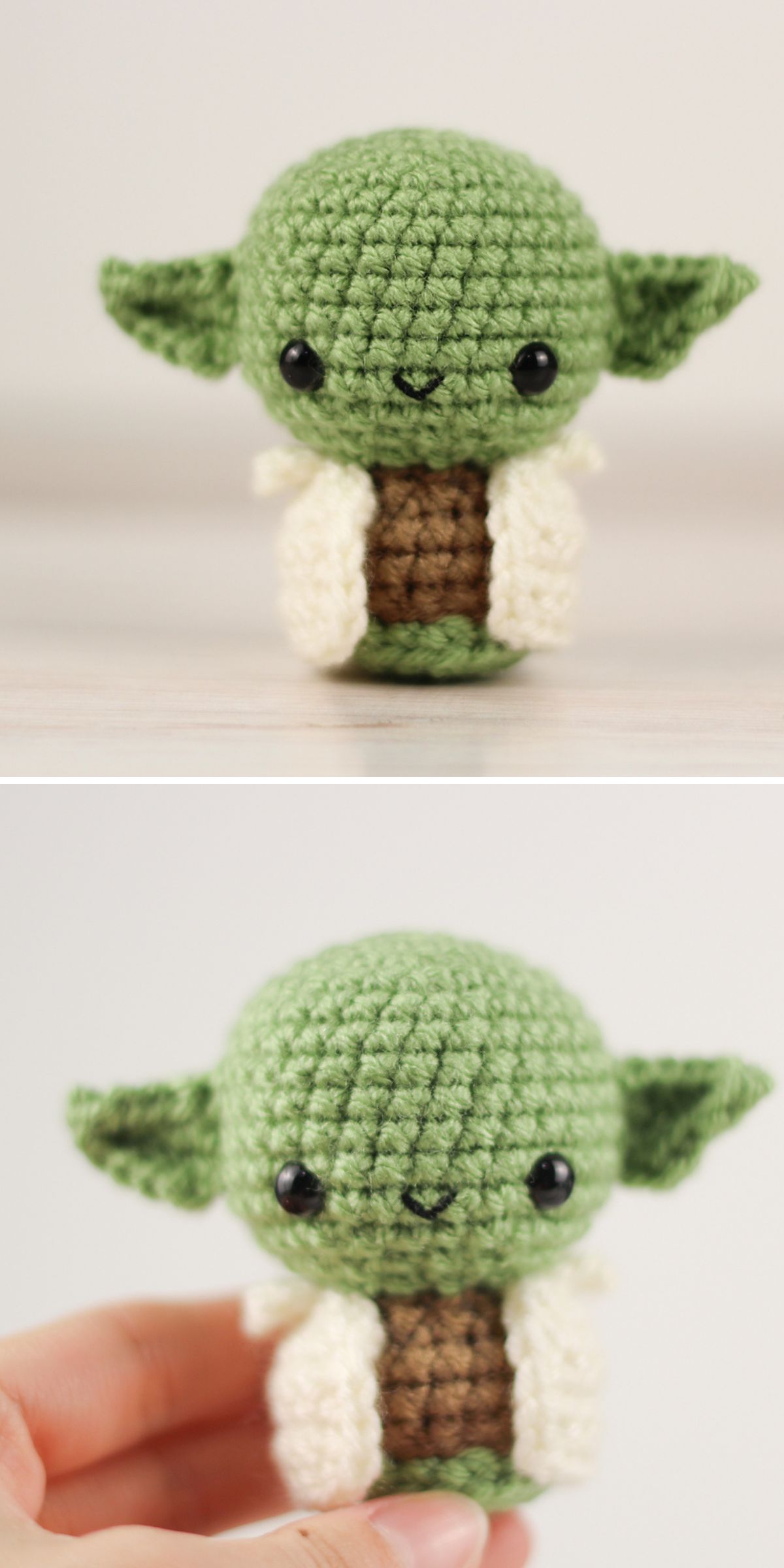  tiny crochet Baby Yoda