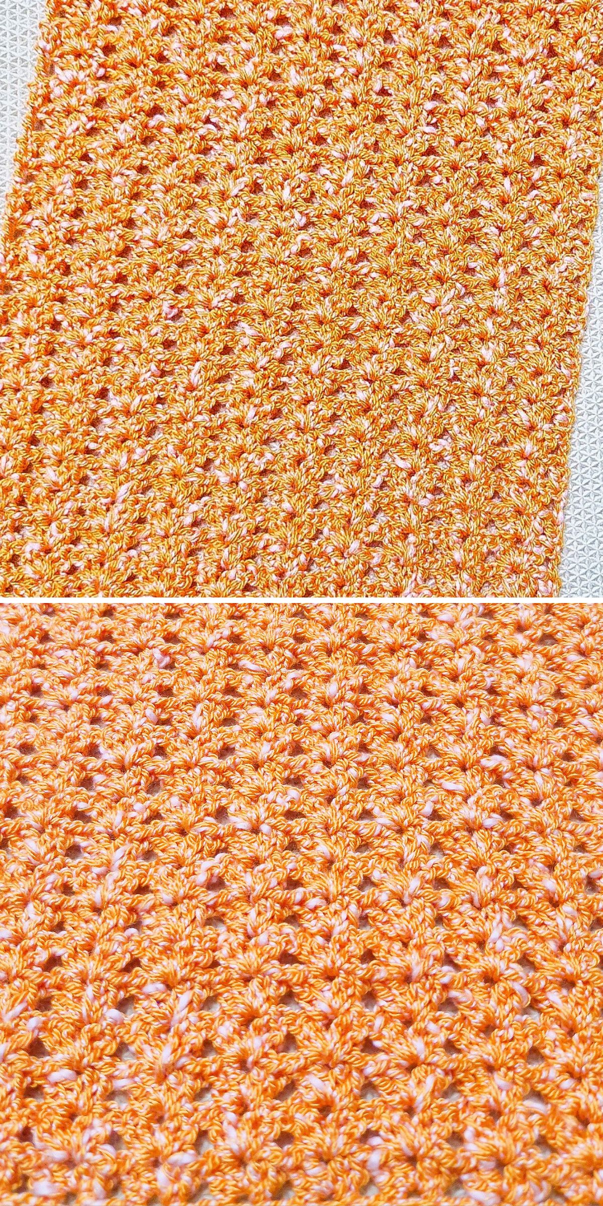 a crochet table runner with a unique texture in a yellow color