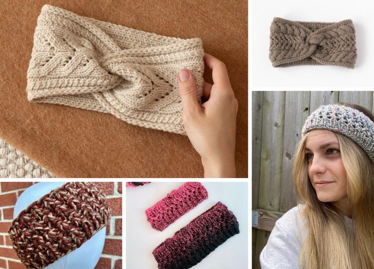 a collection of knitted headbands