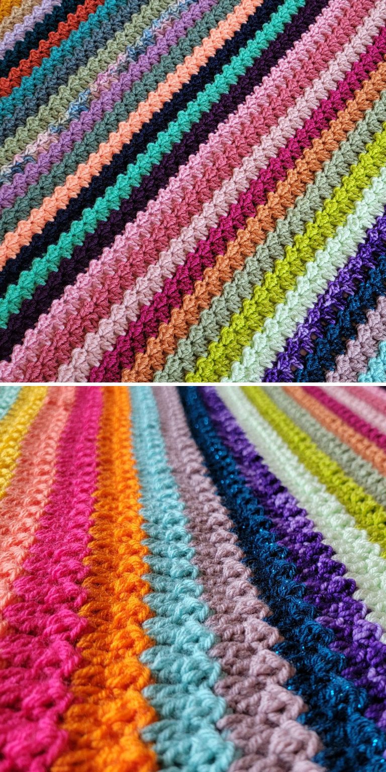 26 Bright Striped Crochet Blanket Patterns Ideal for Stash Busting