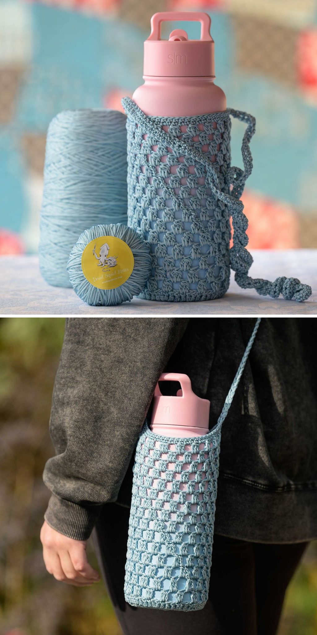 25 Free Crochet Bottle Holders – Water Bottle Carrier for Any Trip