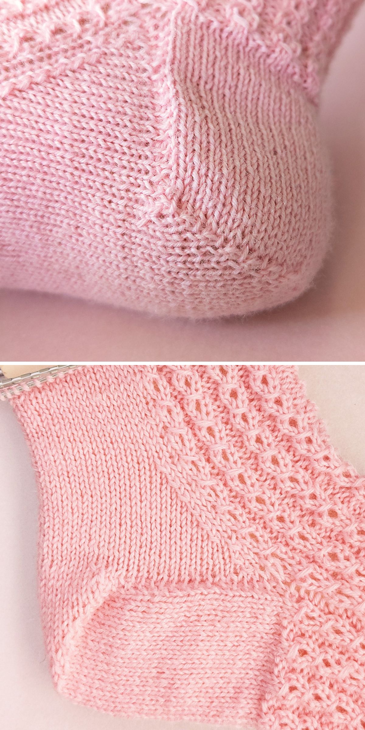 pink knitted socks 