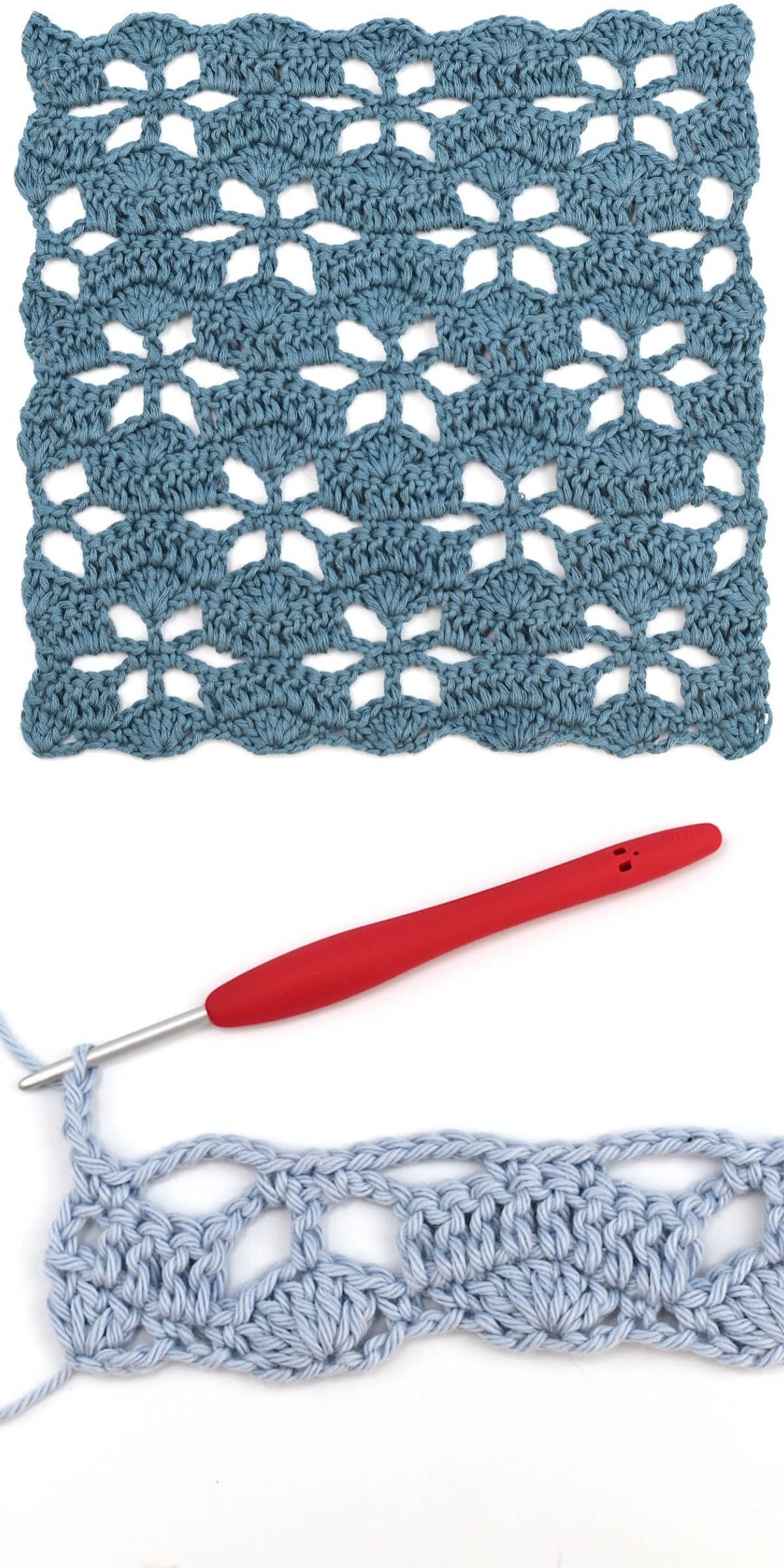 a crochet stitch that creates lace flower motifs