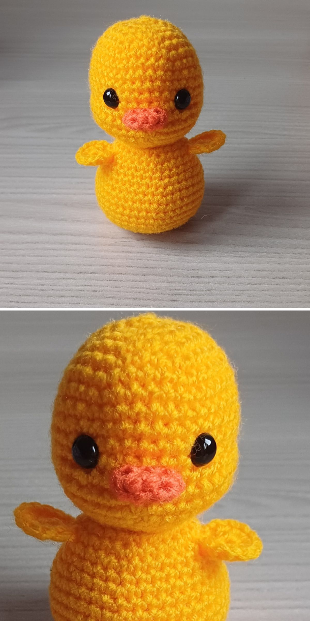 a small simple crochet chick amigurumi