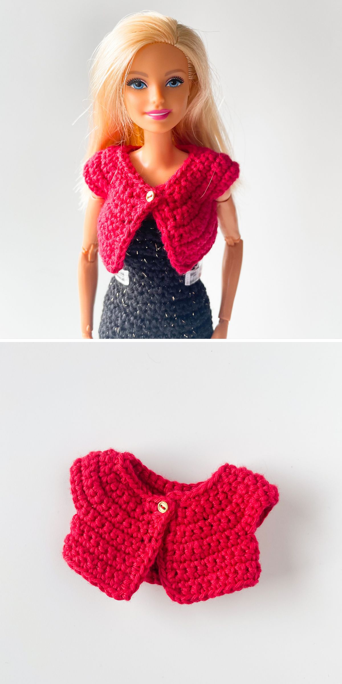 a crochet bolero for Barbie doll