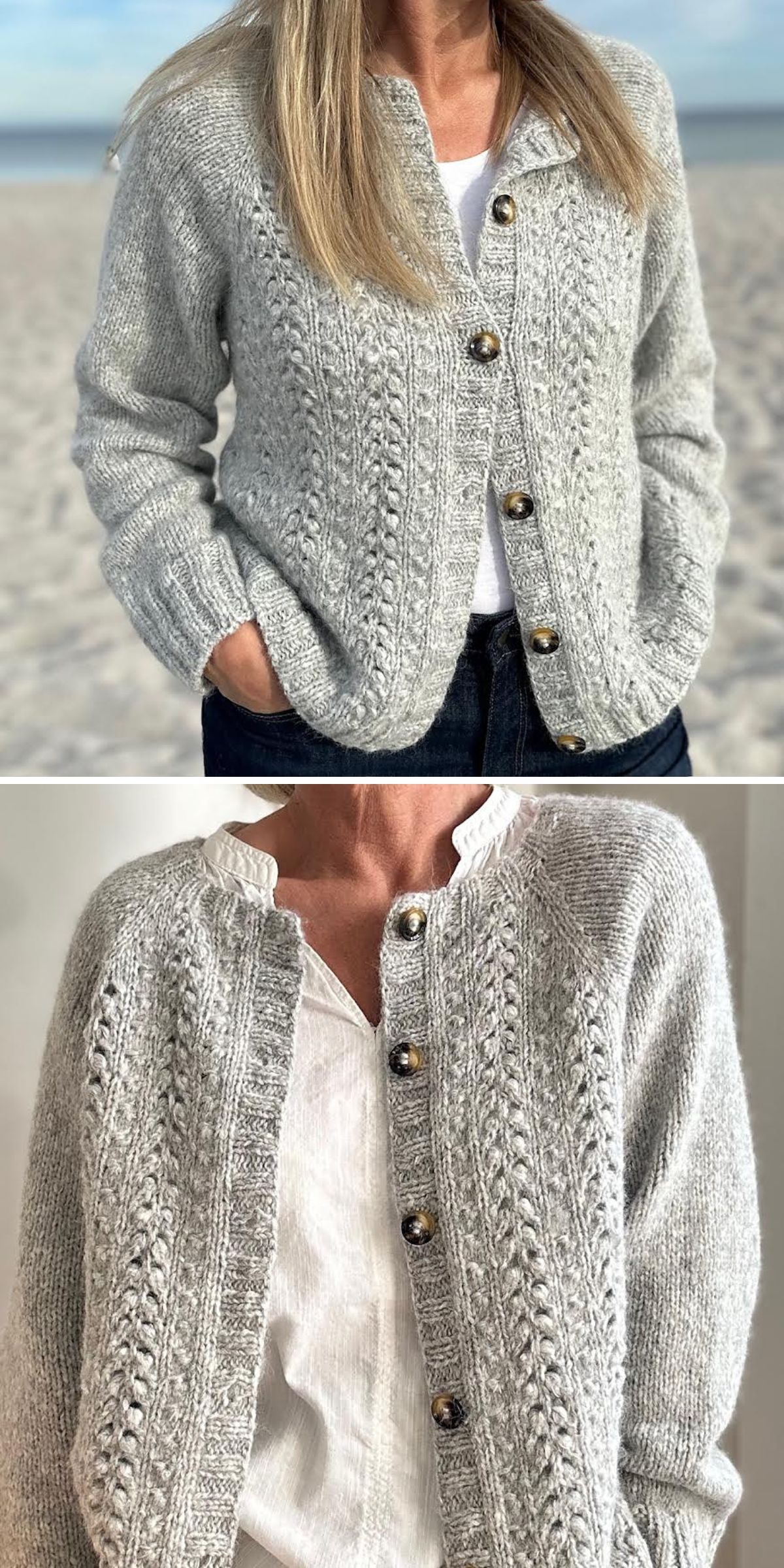 a stylish buttoned knit cardigan