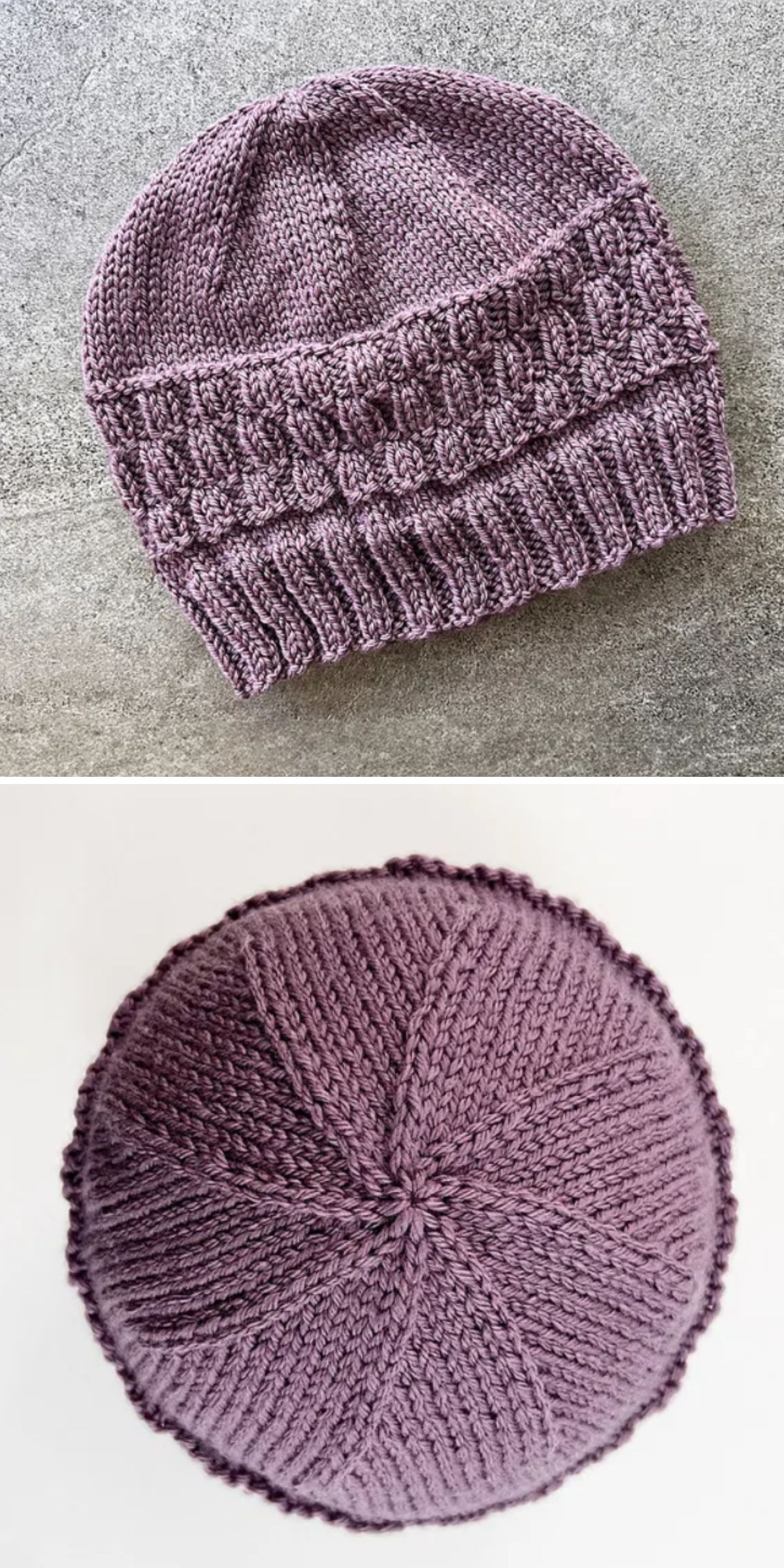 a knit beanie hat with a bold texture