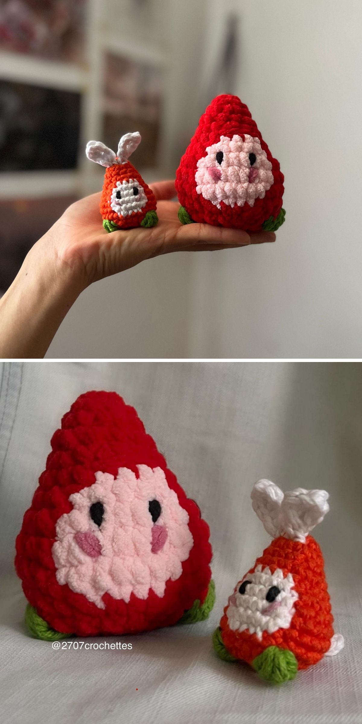 funny crochet strawberry softie toys