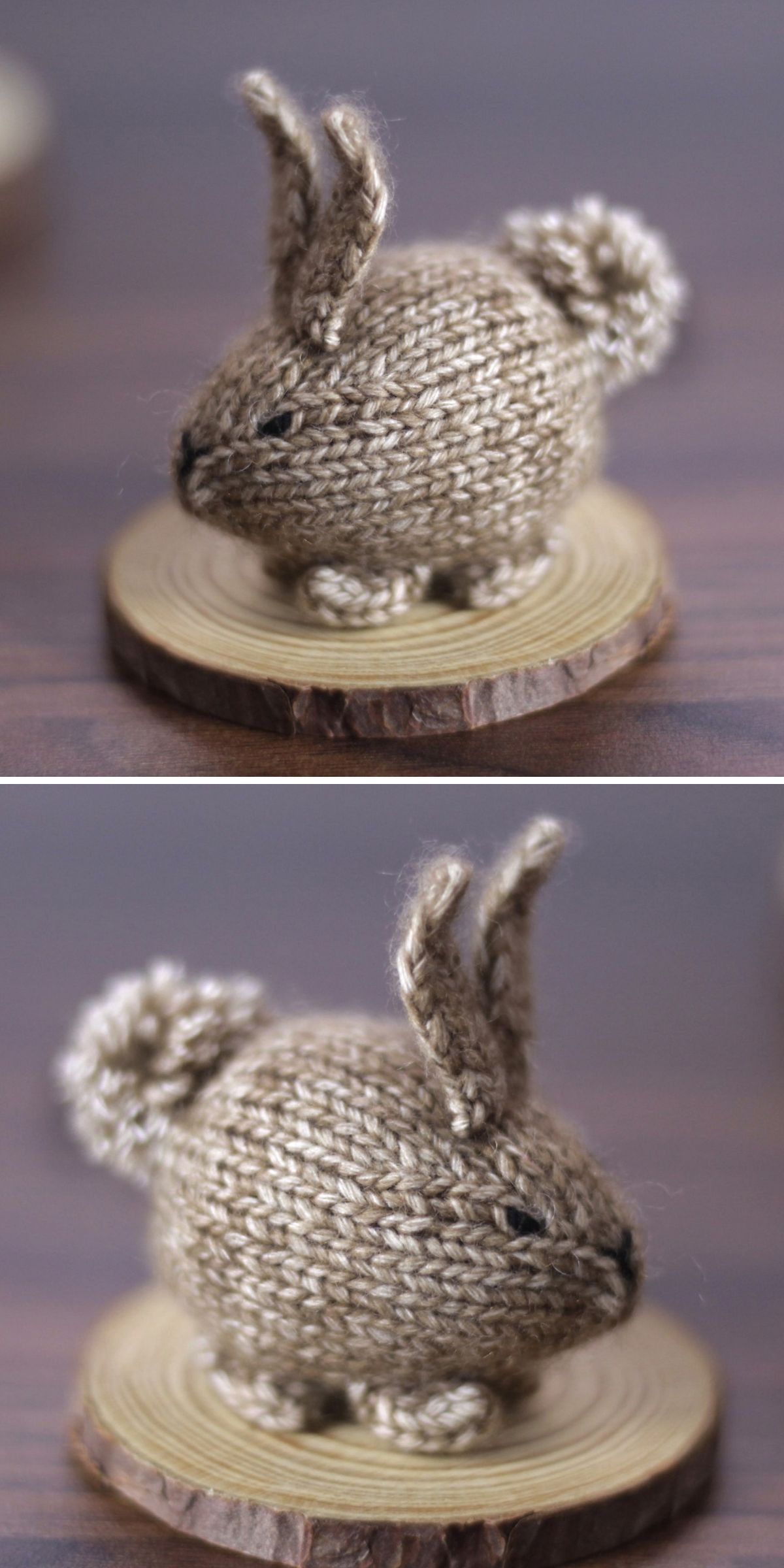 a cute small knit bunny keychain