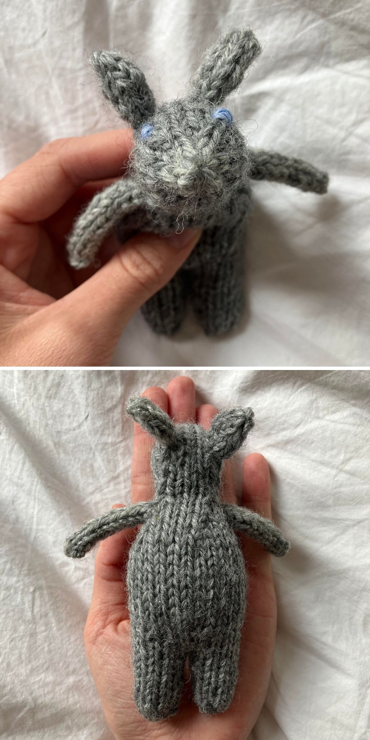 a simple knit buny amigurumi