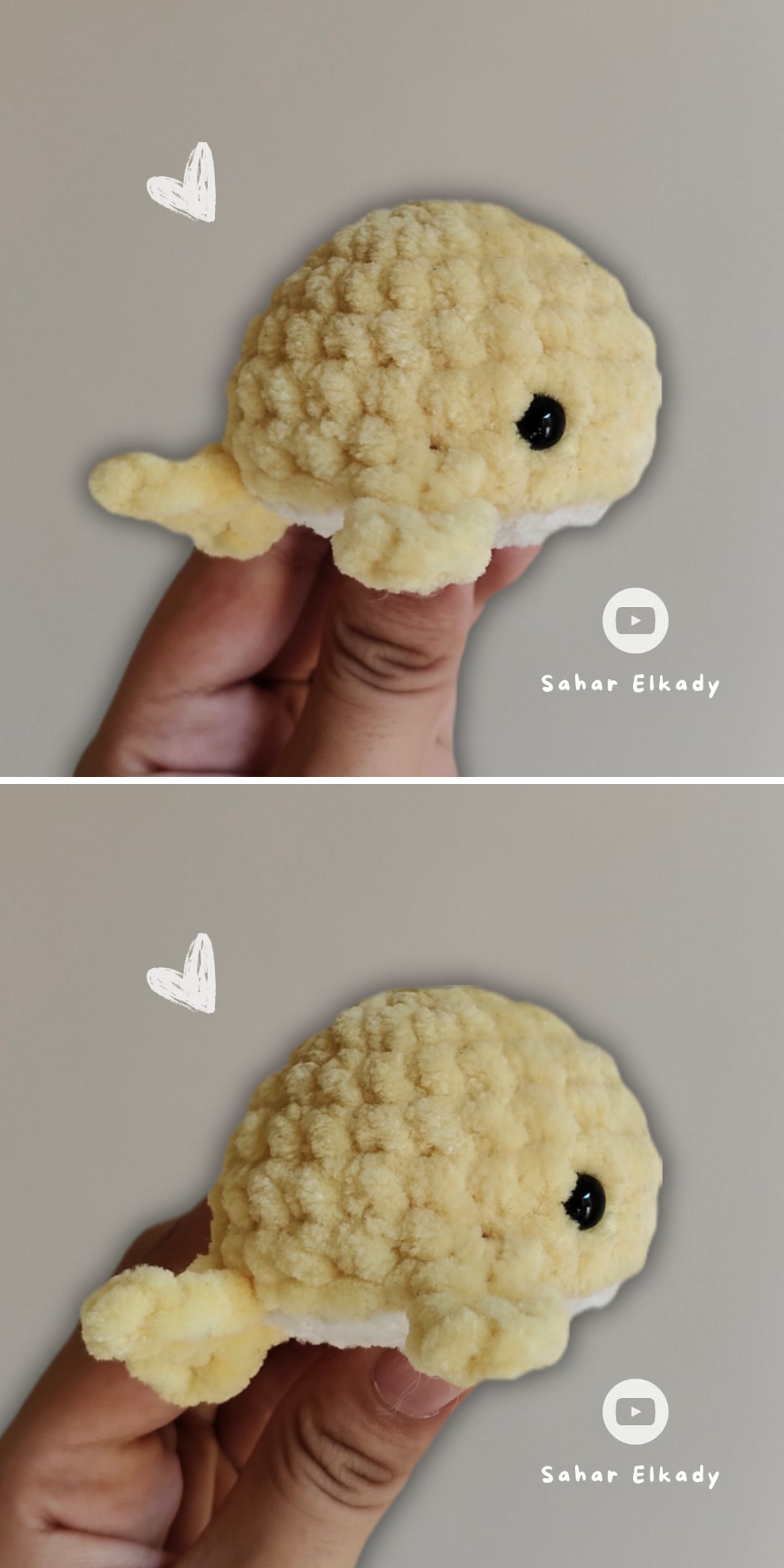 a mini crochet amigurumi whale