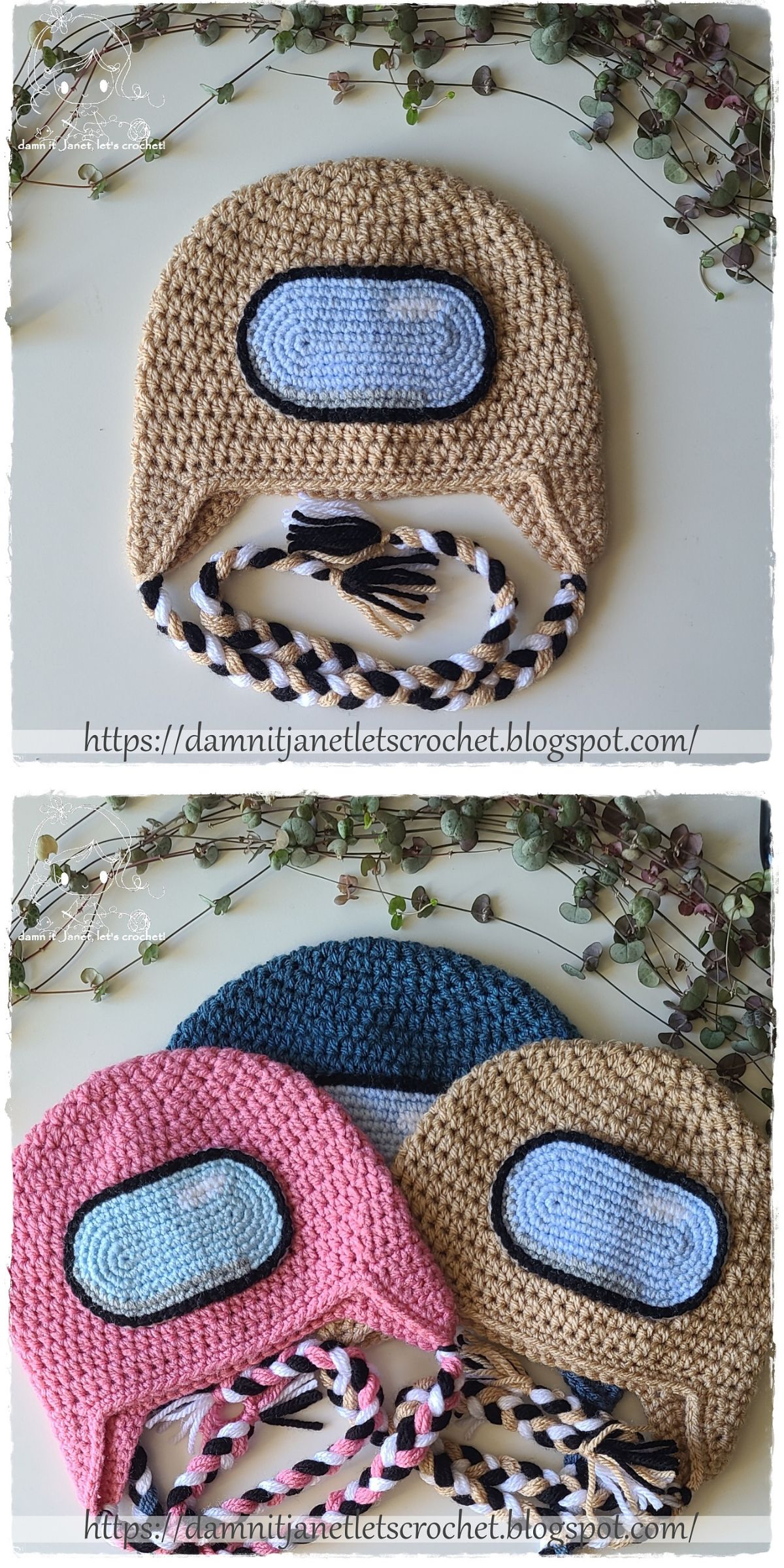 a quirky crochet baby hat with earflaps