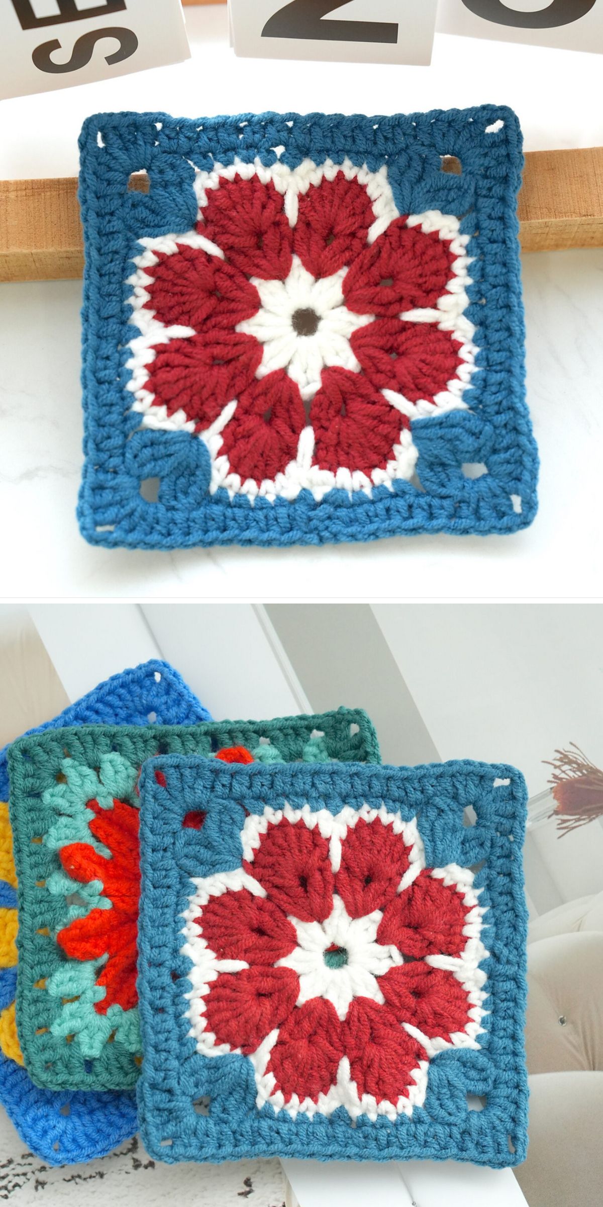 a flower crochet granny square
