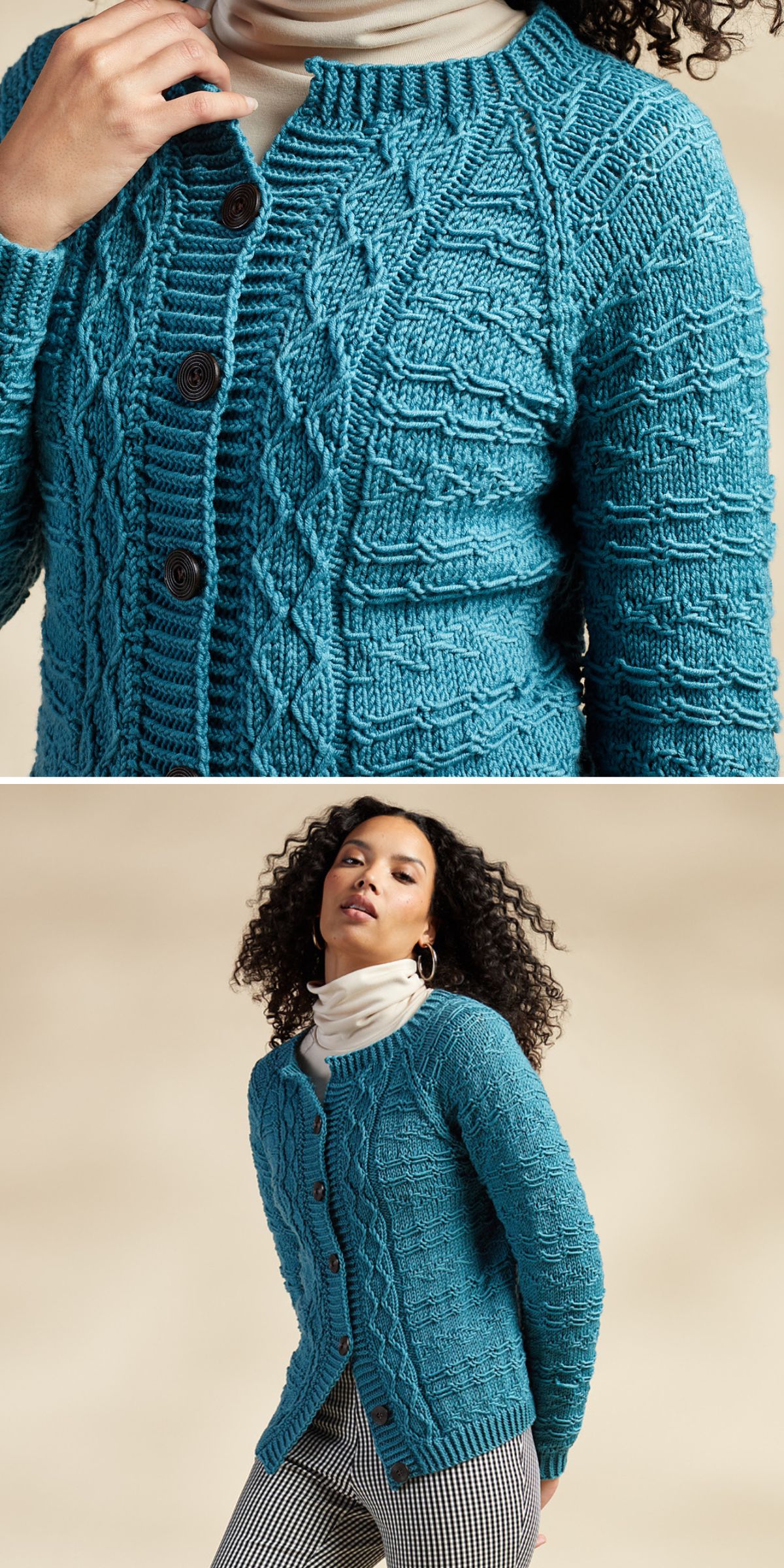 a stunning knitted cardigan in a blue color