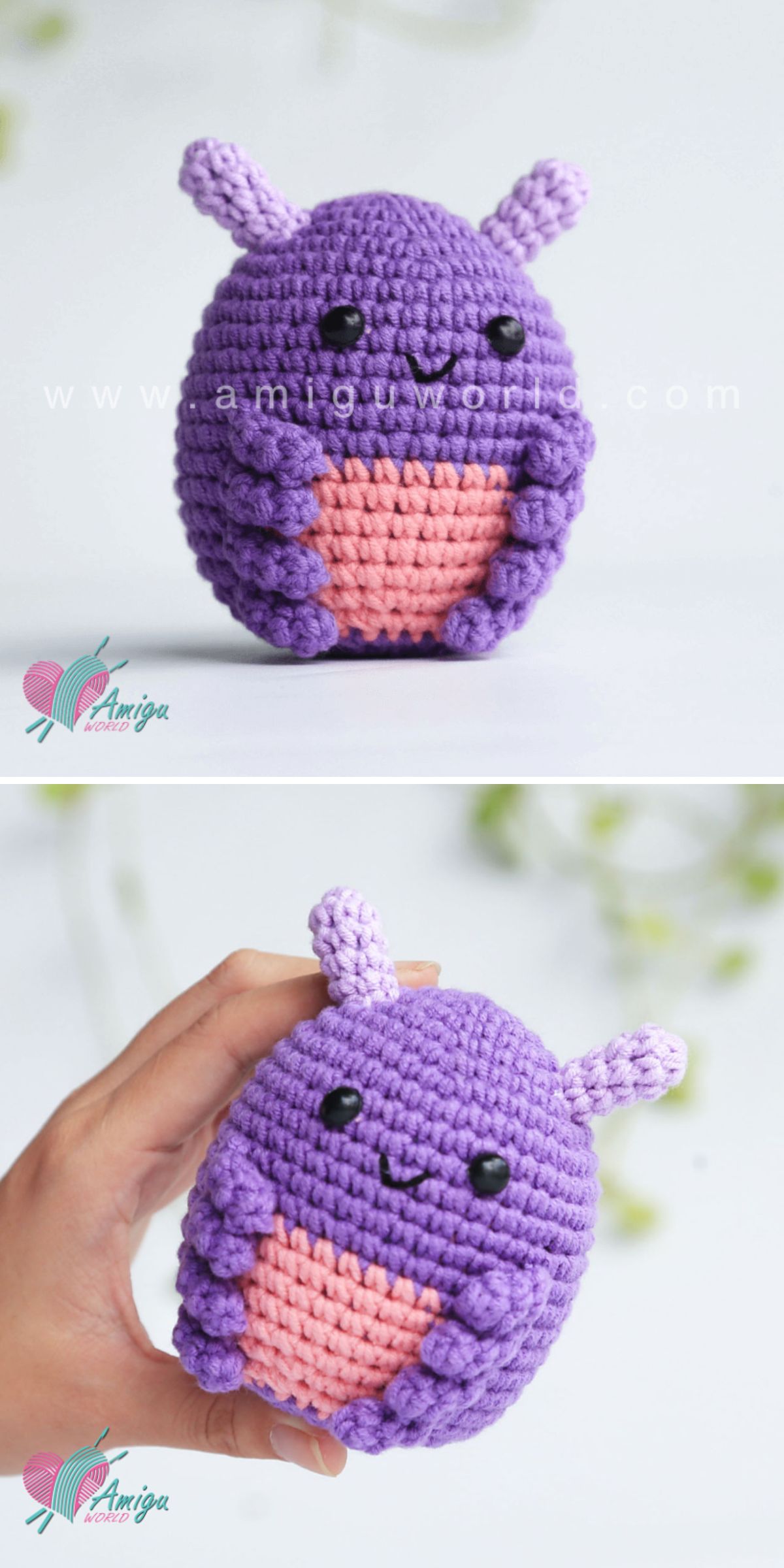 a cute crocheted sea pig amigurumi