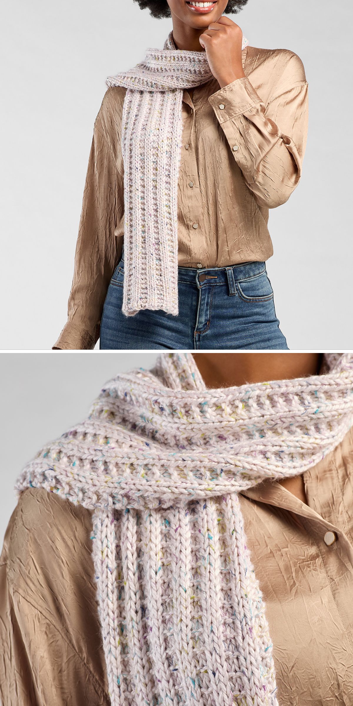 a basic ribbed knit scarf 