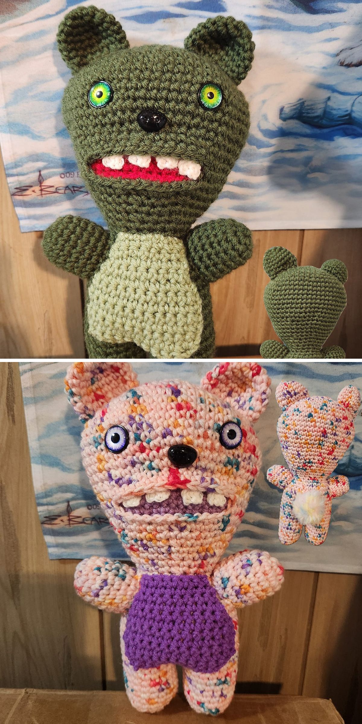 a crochet Fugly monster doll