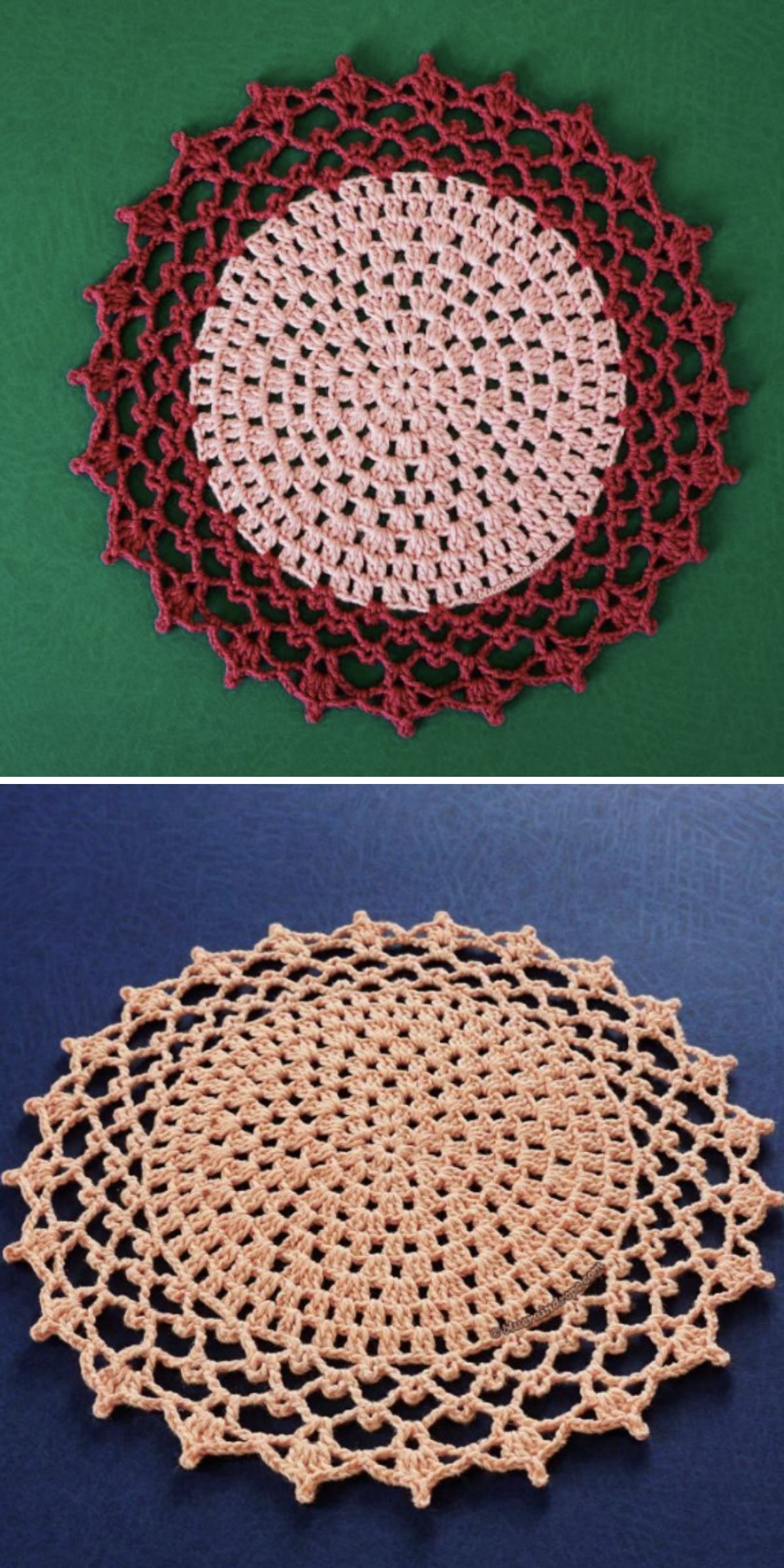 a crochet doily with a granny stitched center and lace border