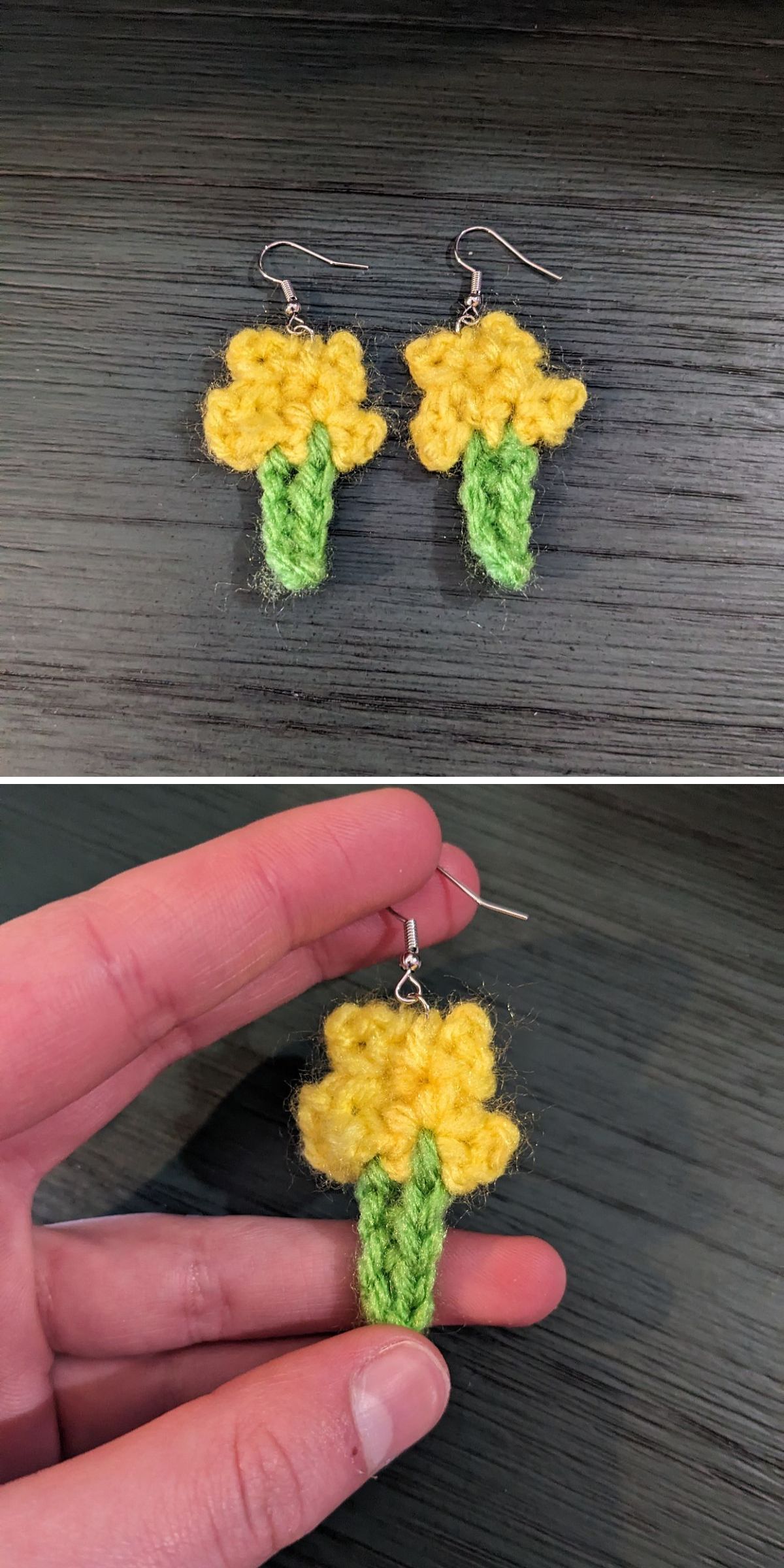 crochet Dandelion earrings
