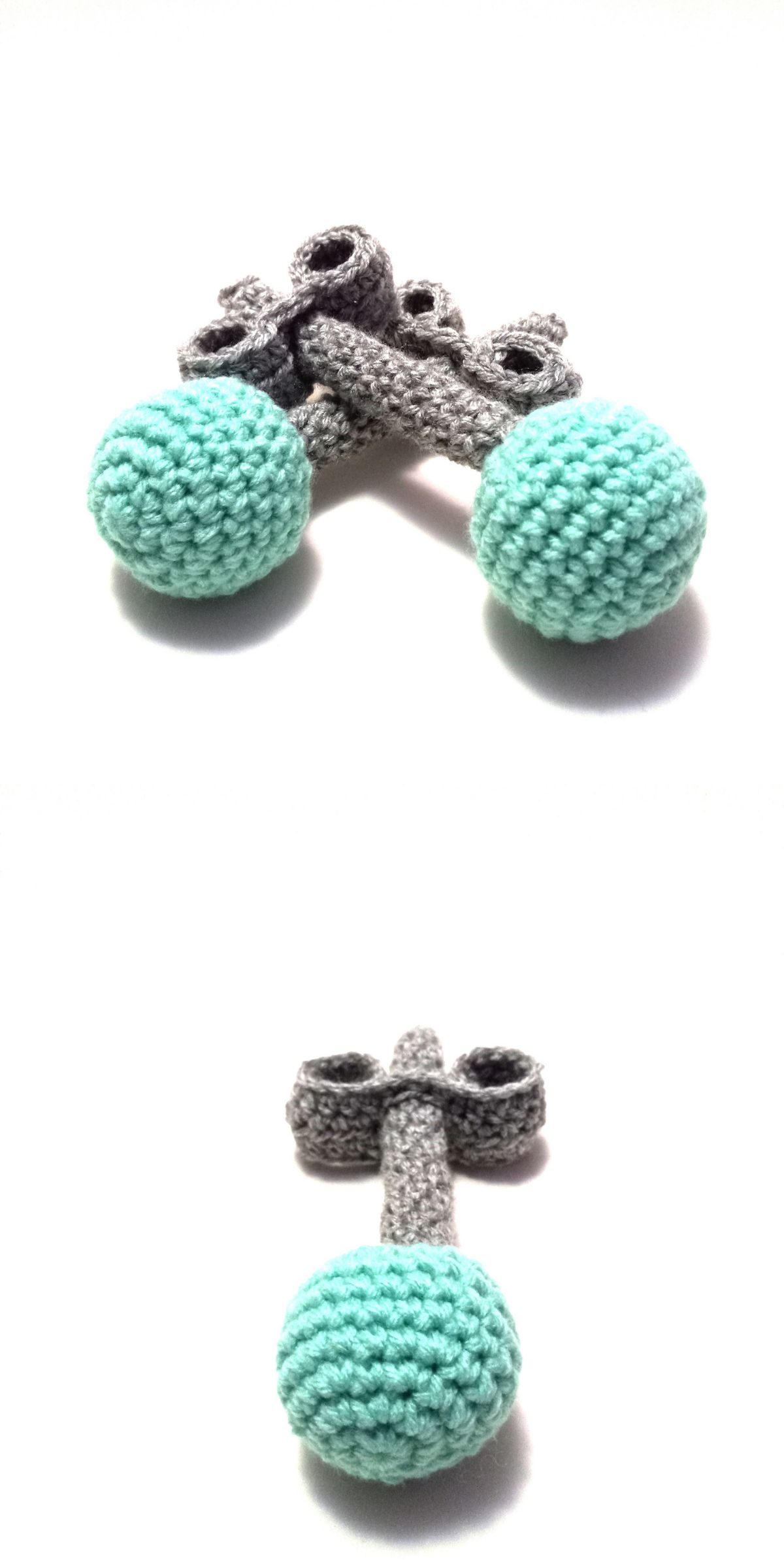 crochet earrings shaped like real earrings