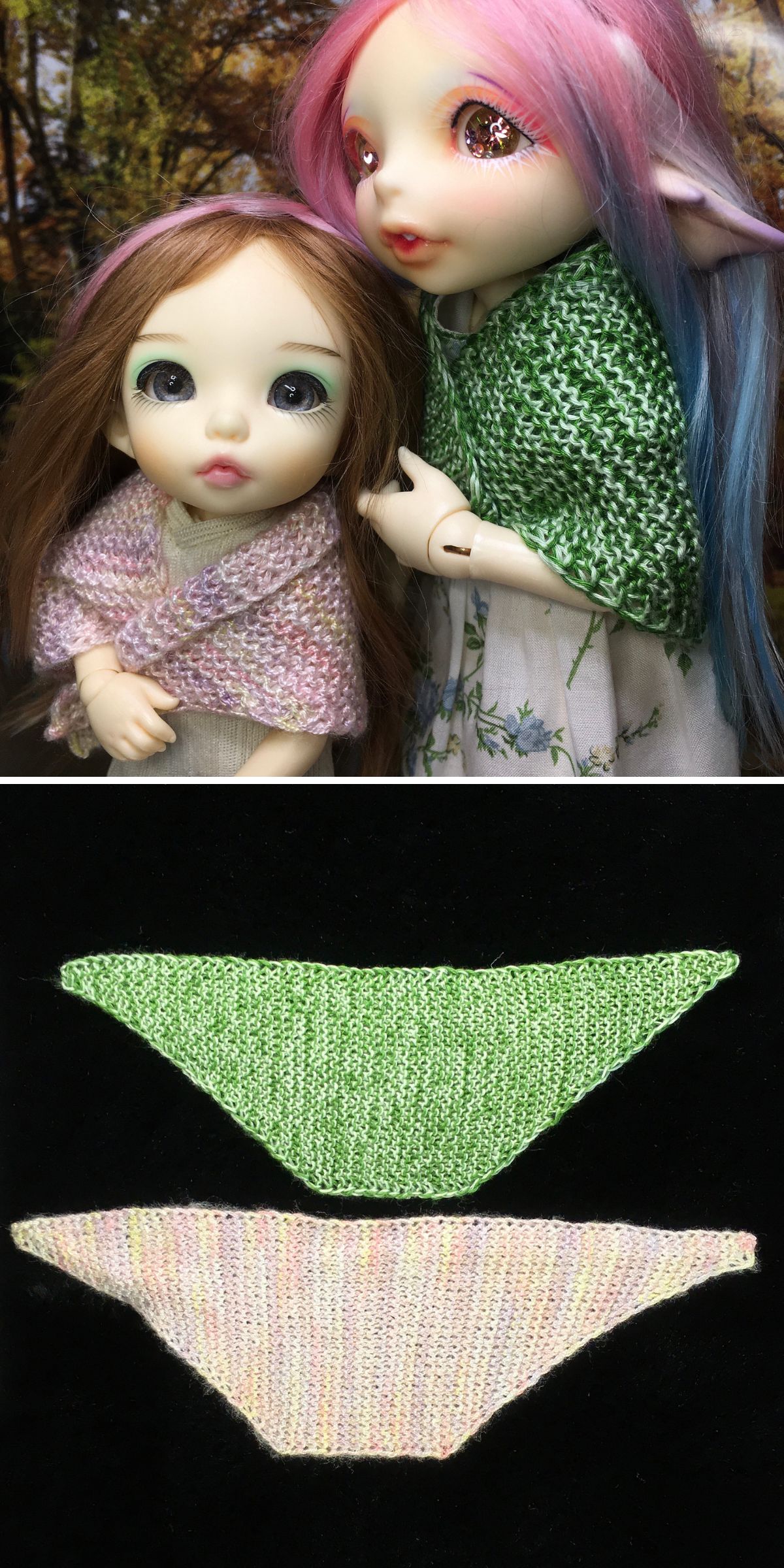 elegant knitted shawls for dolls