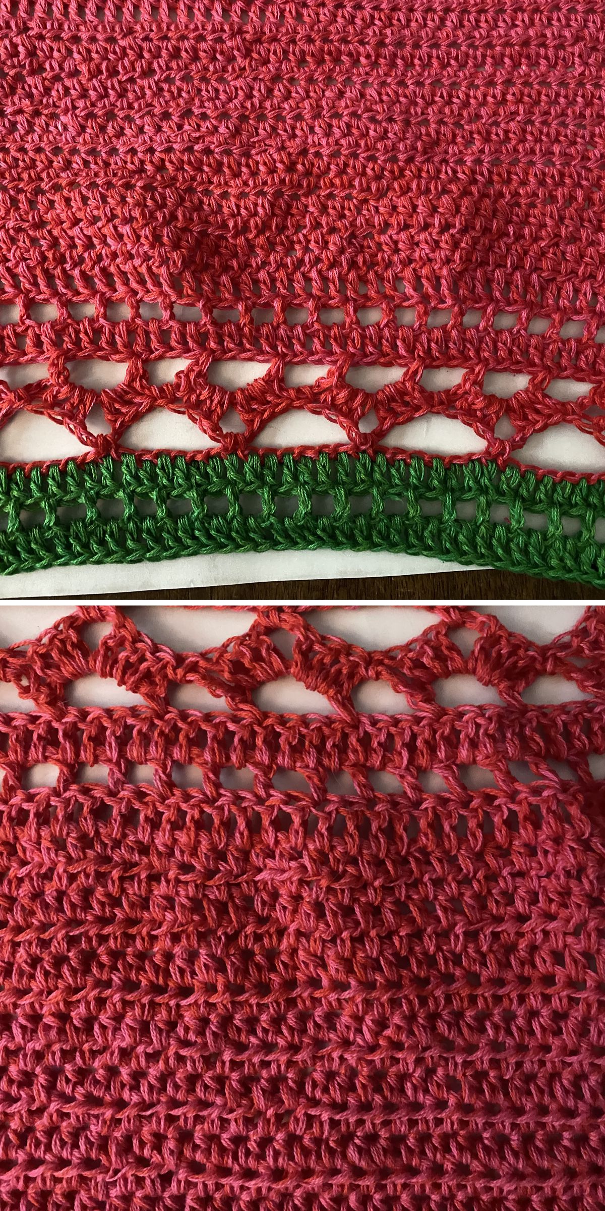 a crochet piece of fabric featuring a beatiful lace edging