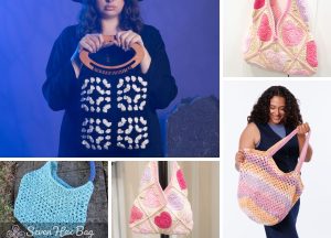 crochet granny square bags and totes