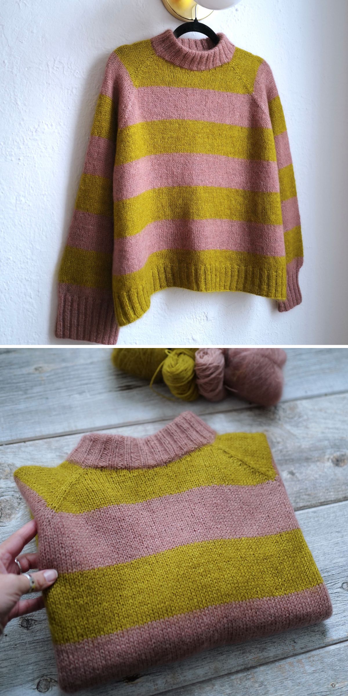 a striped knitted pullover