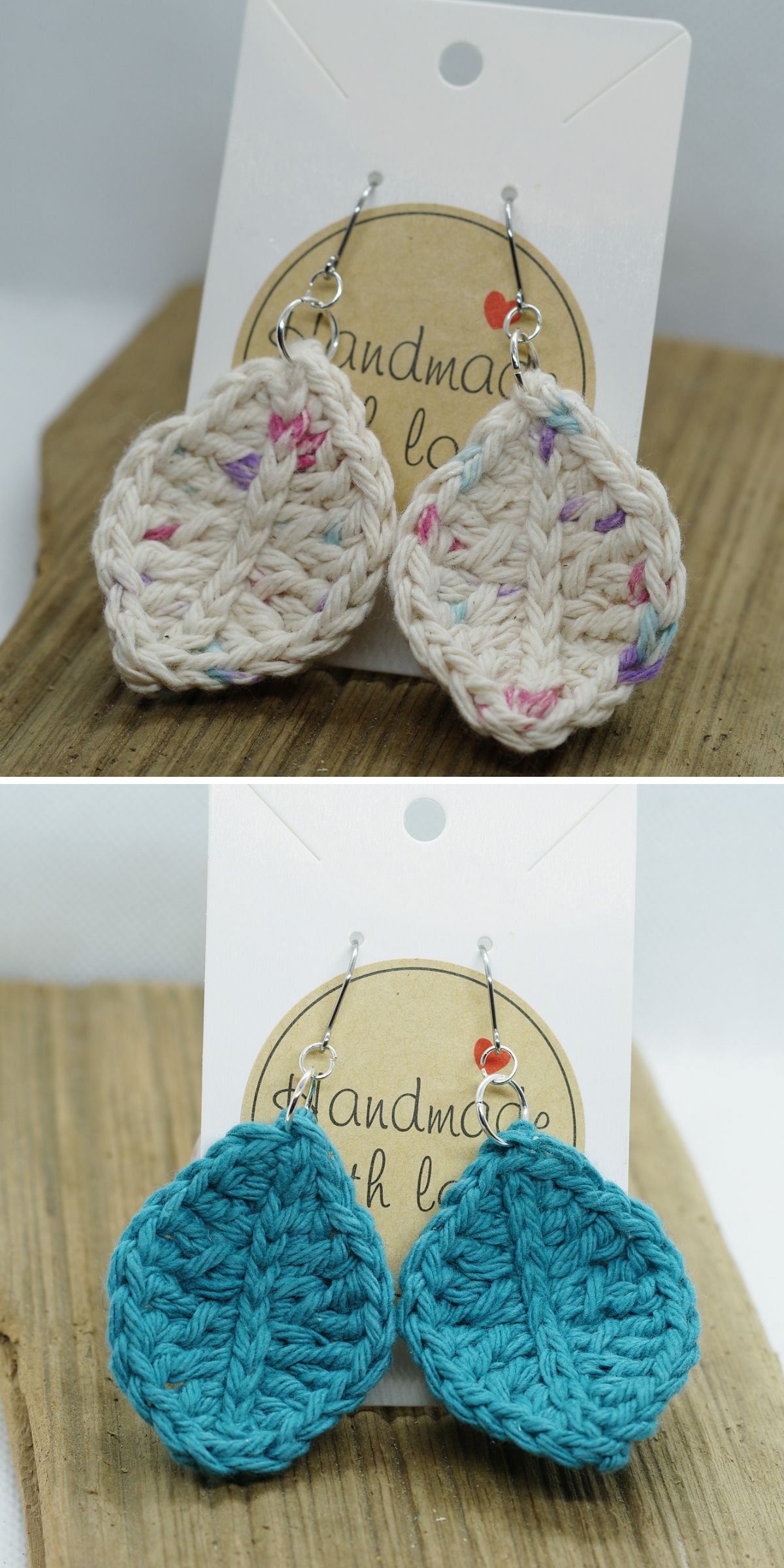 leaf crochet earrings