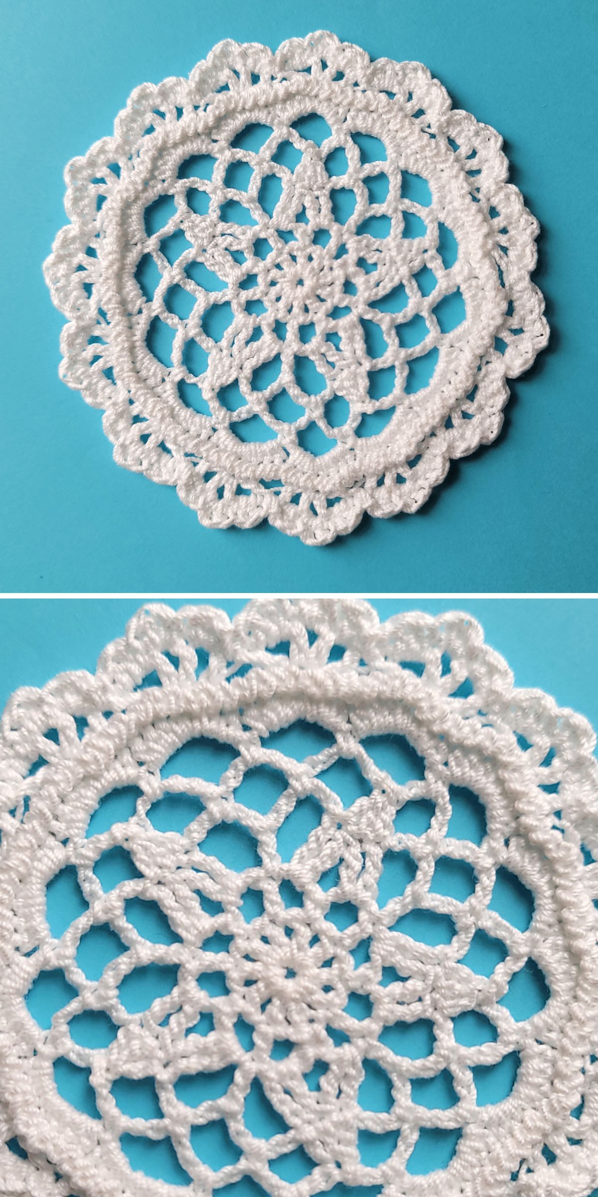 a white crochet lace doily