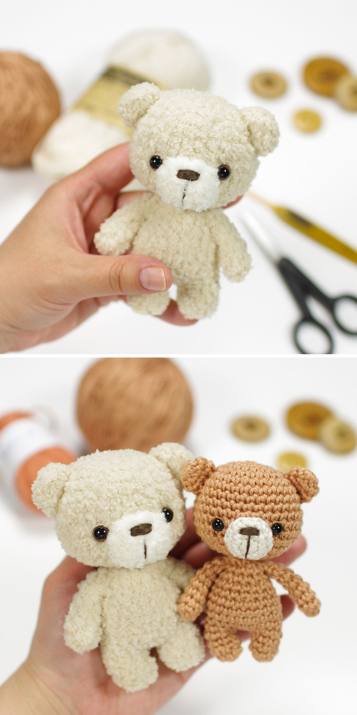 a small cuddly crochet teddy bear