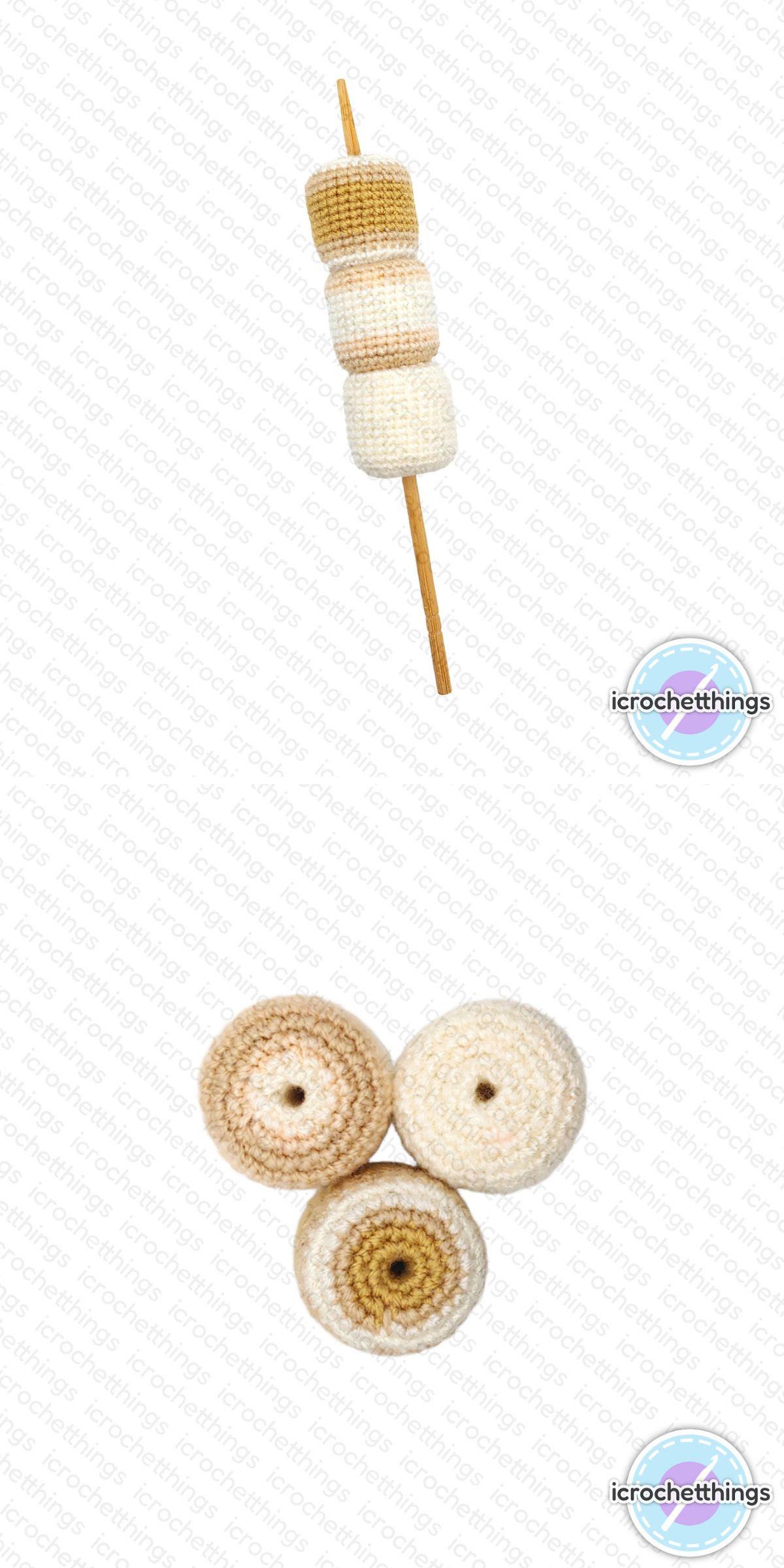 crochet marshmallows on a stick