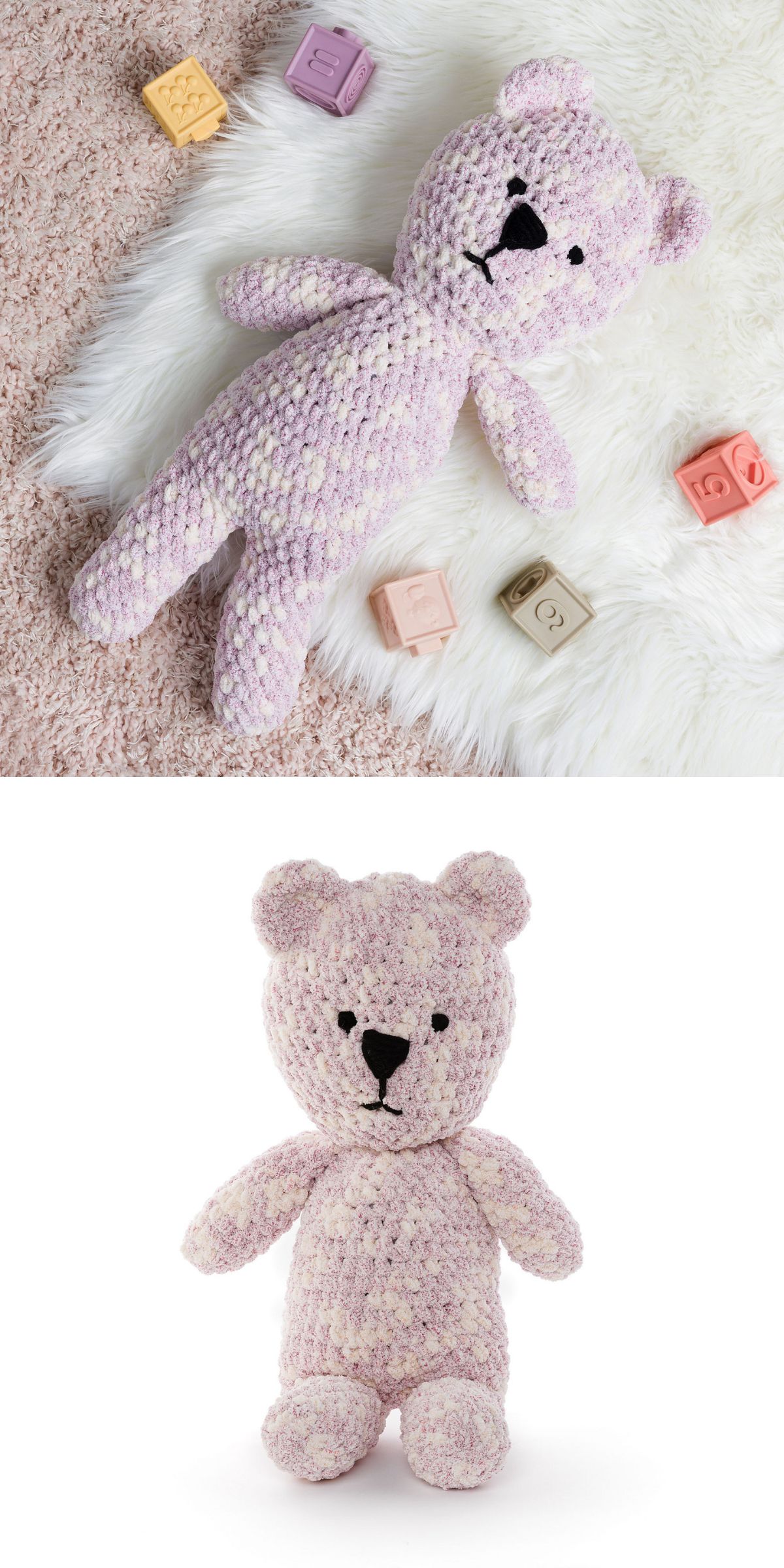 a soft crochet bear toy