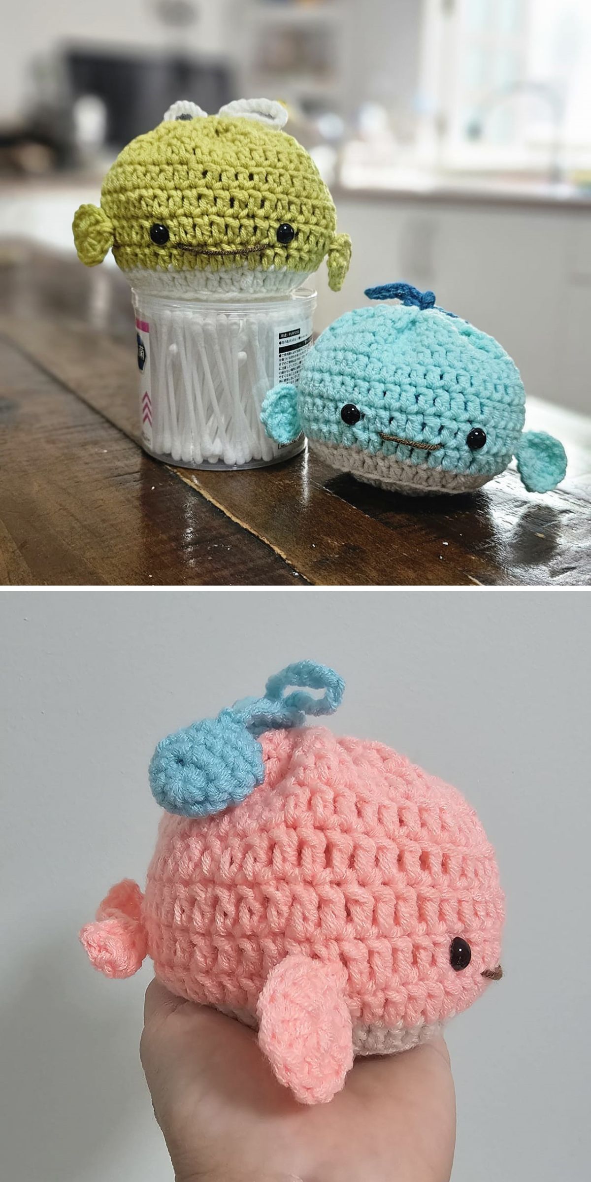 cute plump crochet whales