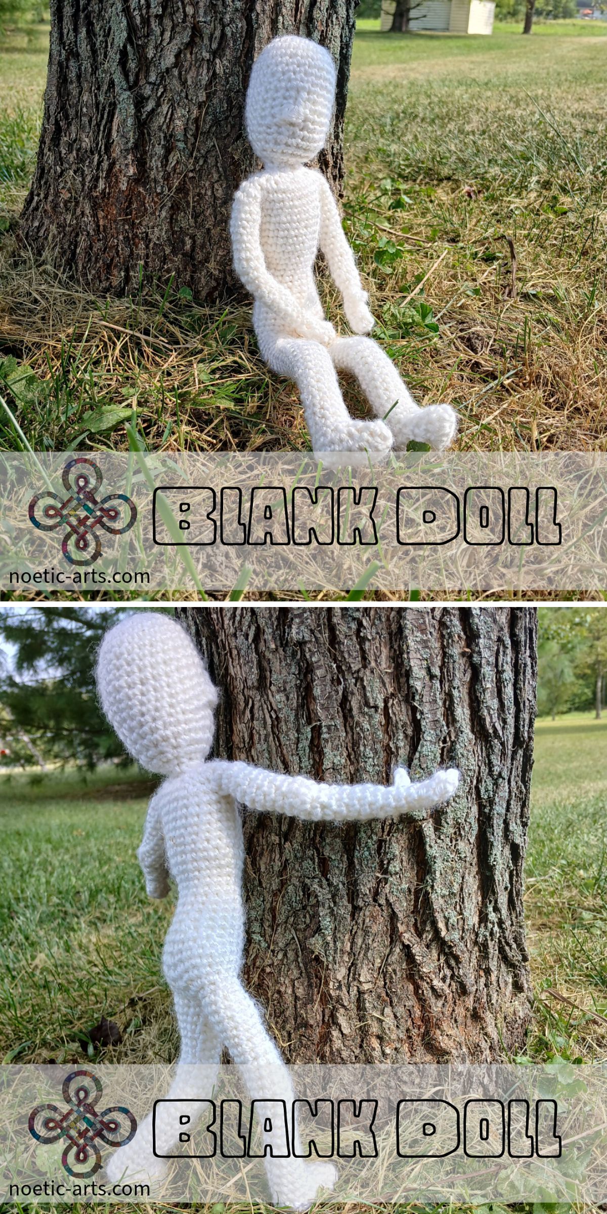 a white crochet doll base