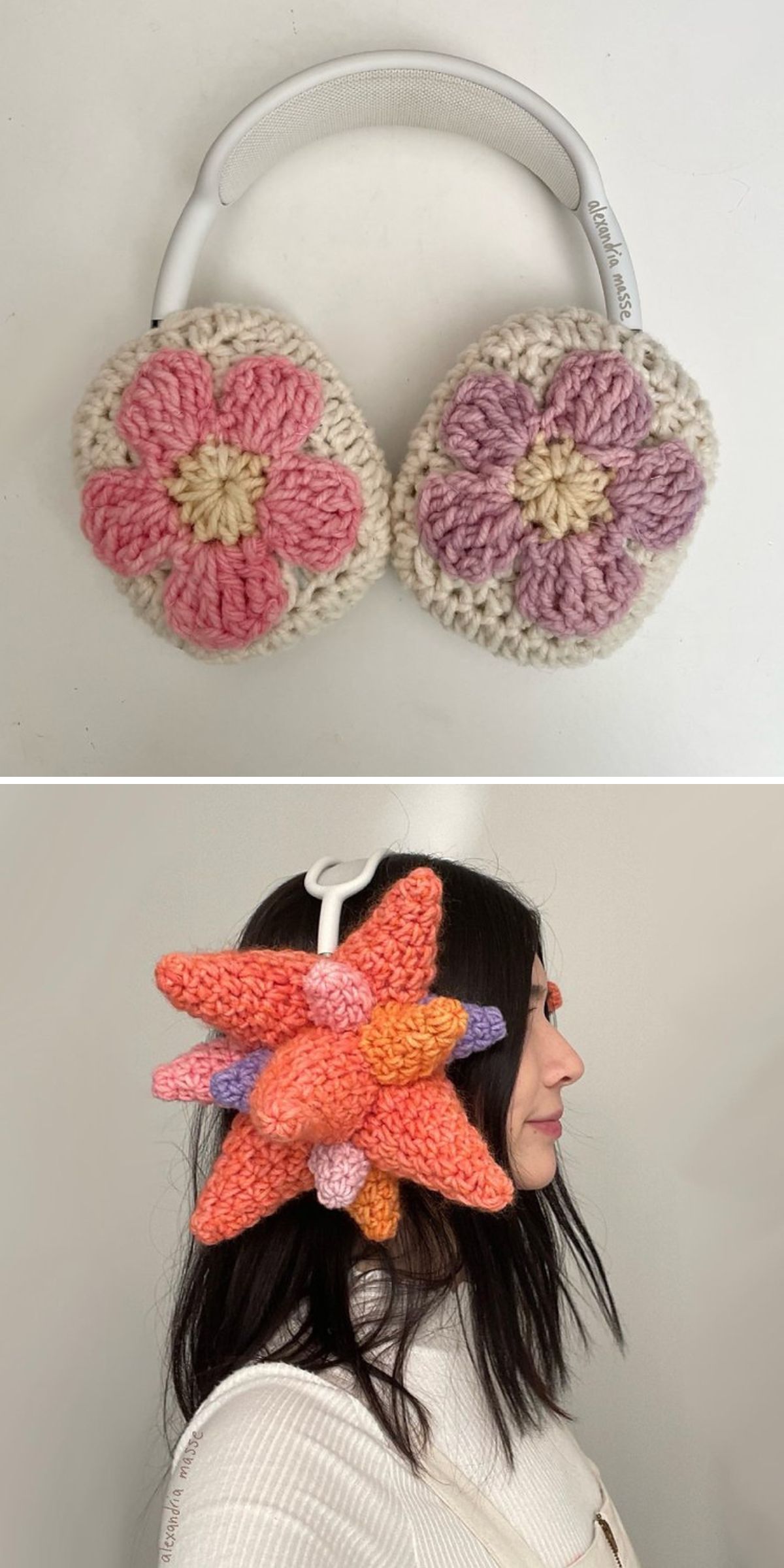 crochet headphone covers