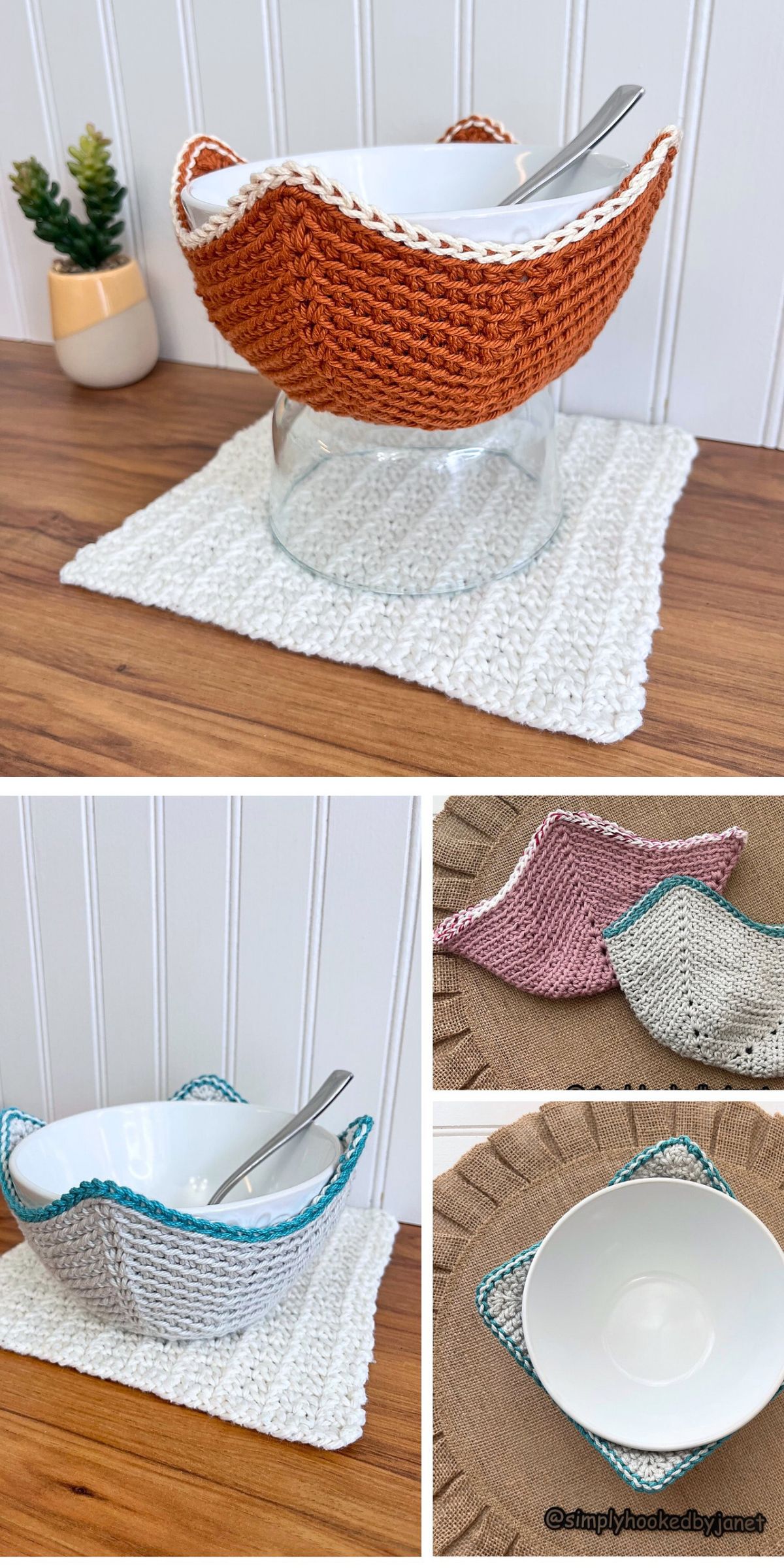 an elegant crochet kitchen bowl cozy