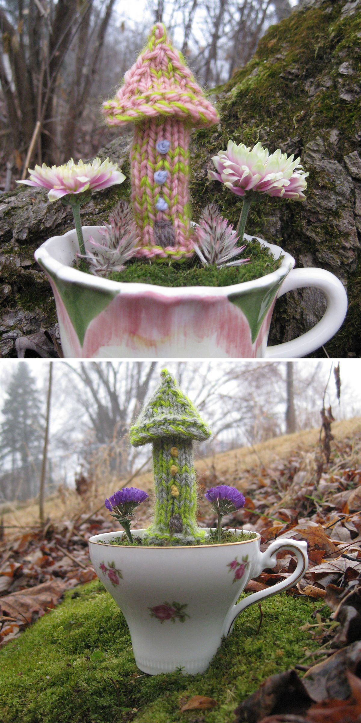 knitted woodland castle