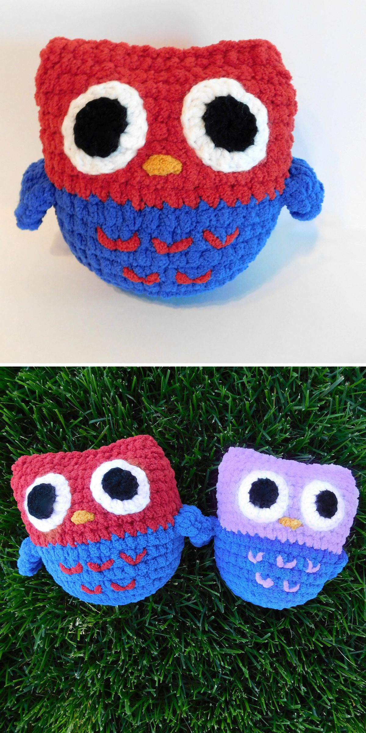 a plush crochet owl